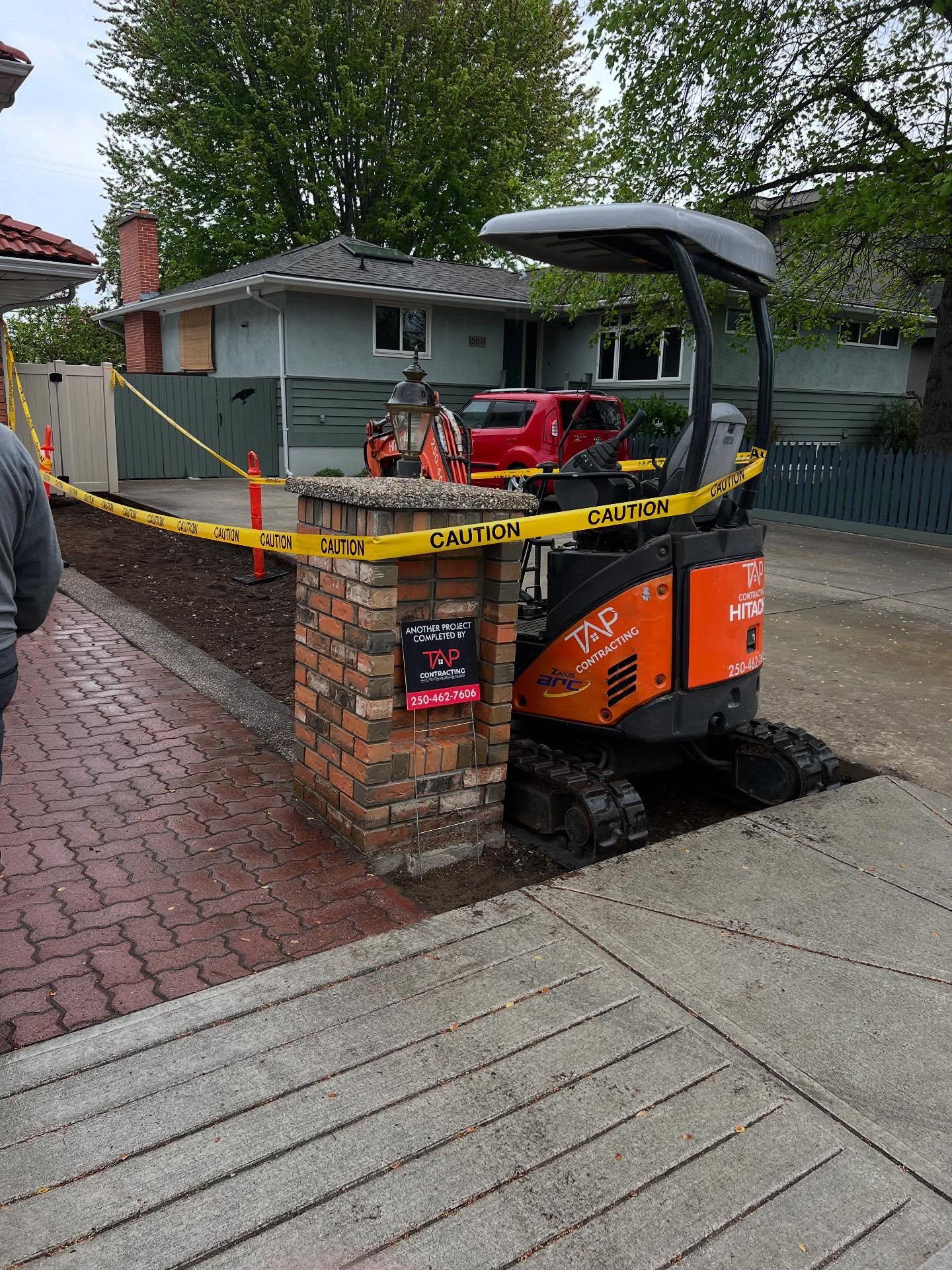 Ground prep for some stamped concrete stay tuned for more . #tapcontracting#okanagan#penticton