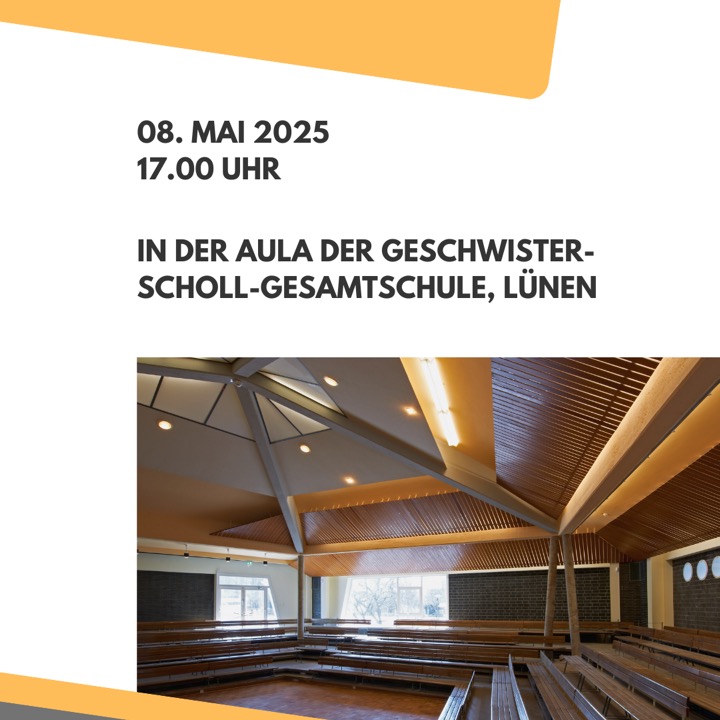 „Neue Schulen braucht das Land“
Eine Vortragsveranstaltung über Pädagogik und Architektur am 8. Mai 2025 in Lünen. Es sprechen Prof. Gernot Schulz, die Architektin Dagmar Grote, Prof. Oskar Spital-Frenking und der Gesamtschuldirektur i.R. Heinrich Behrens.
Die Veranstaltung wird mit vier Fortbildungspunkten bei der AKNW anerkannt.
Danke an die Scharoun-Gesellschaft Lünen e.V. und dem Förderverein für Kunst und Kultur Lünen e.V. für die Organisation.
#schulbau #gernotschulzarchitektur