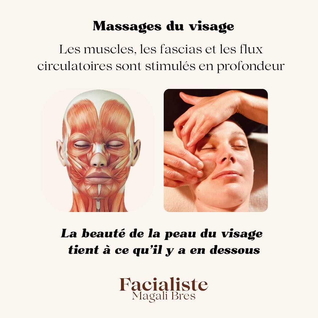 *********************************
On a l’habitude de voir la peau, et rien que la peau du visage mais pour comprendre les bienfaits d’un soin Facialiste, il est essentiel de noter que cette zone est très riche en muscles.
Les muscles peauciers :
À la différence des autres muscles du corps, ils ont une attache directe à la peau.
Chaque contraction de nos muscles du visage fait bouger la peau qui les recouvre.
Les expressions faciales, par des tractions répétées un grand nombre de fois sur la peau, sont à l’origine des rides et ridules qui se forment avec l’âge sur une peau de moins en moins élastique.
La faiblesse musculaire étant l’une des causes du vieillissement cutané, j’utilise des techniques de massage perfectionnées pour restaurer le TONUS MUSCULAIRE, afin de raffermir la peau et d’améliorer les contours du visage.
Pour plus d’infos, contactez moi 😊
⚠️Uniquement sur RDV
📞 0608819115
🔗magalibres.com
Facialiste Magali Bres
3 rue d’Alger, Cannes
#facialist #facialiste #peau #visage #facial #facemassage #massagevisage
#tonusmuscular #kobido