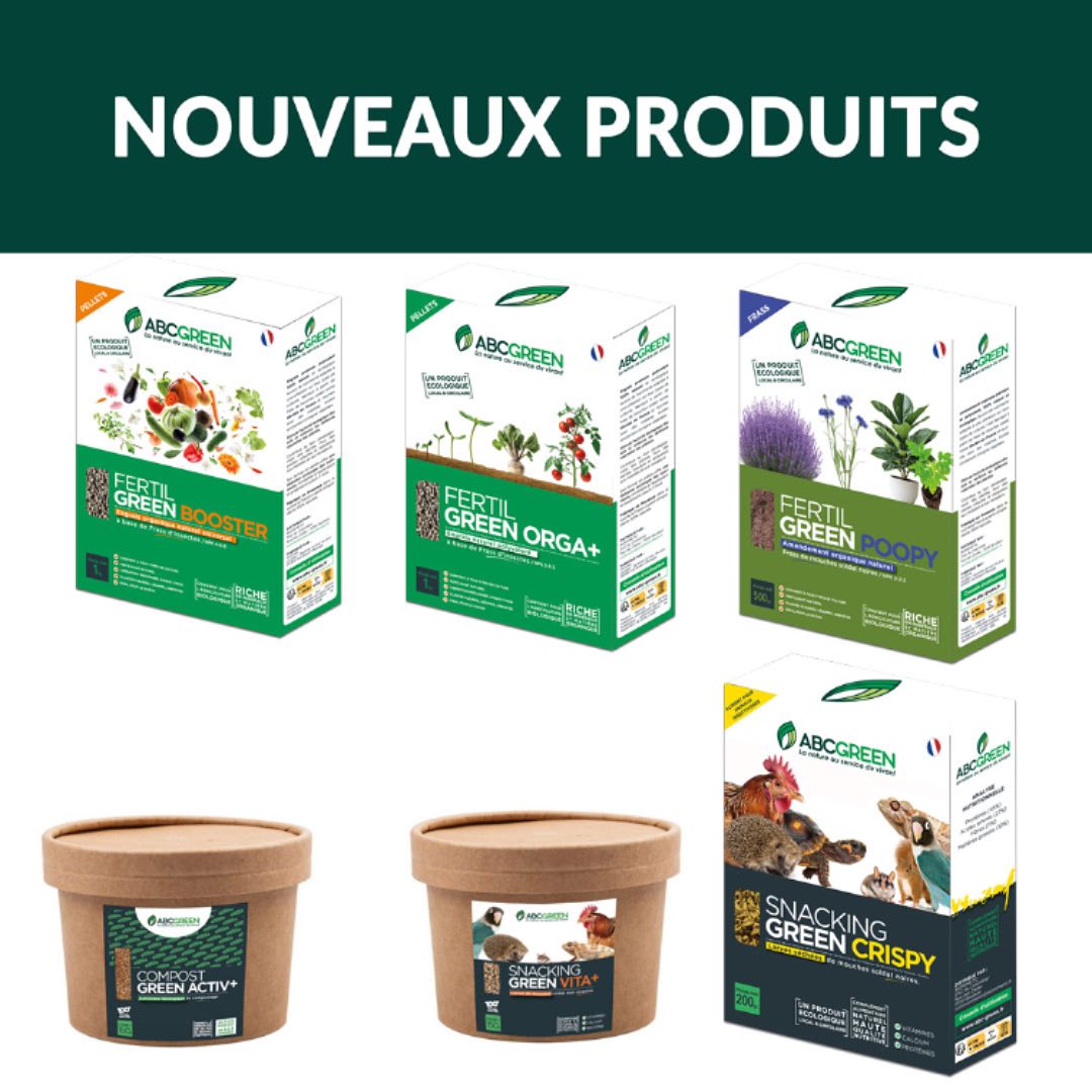 Pour la fertilisation des sols, pour accélérez votre compostage ou pour nourrir sainement vos animaux insectivores, Abc-Green est à vos côtés, en symbiose avec la nature. Découvrez nos gammes sur notre site internet en bio. #jardín #compostage #fertilisant #mouchesoldatnoire