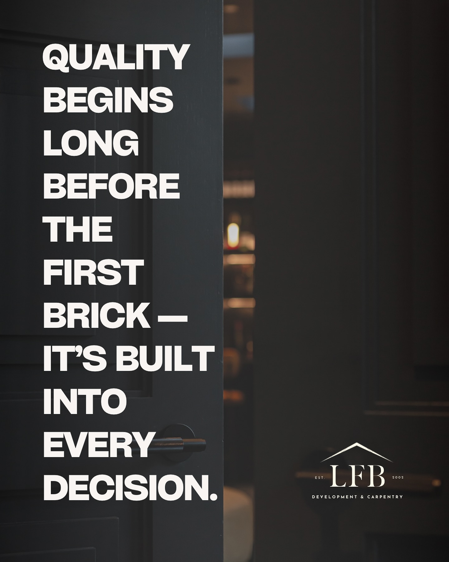 This isn’t just a quote. It’s how we work.
In development, it’s easy to focus on what people see: the finishes, the fixtures, the façade. But real quality? It’s built into the foundations you can’t see — the decisions made long before a site is cleared or a brick is laid.
At LFB Developers, we believe that every great outcome starts with responsibility. We ask the right questions before we act. We scrutinise the materials, challenge the design, and choose partners who care as much about the details as we do. That’s not just professionalism — that’s respect. For our clients, our industry, and the people who will one day live, work, and make memories in these spaces.
When we say we “build better,” we’re not talking about surface-level polish. We mean better thinking, better collaboration, and better outcomes that stand the test of time. Because the decisions we make today don’t just shape structures — they shape lives.
That’s why this matters to us. Because legacy is something you build with intention.
#lfbdevelopers #highendbuilds #carpentry #luxuryhomes #essexhomes #essexbuilders