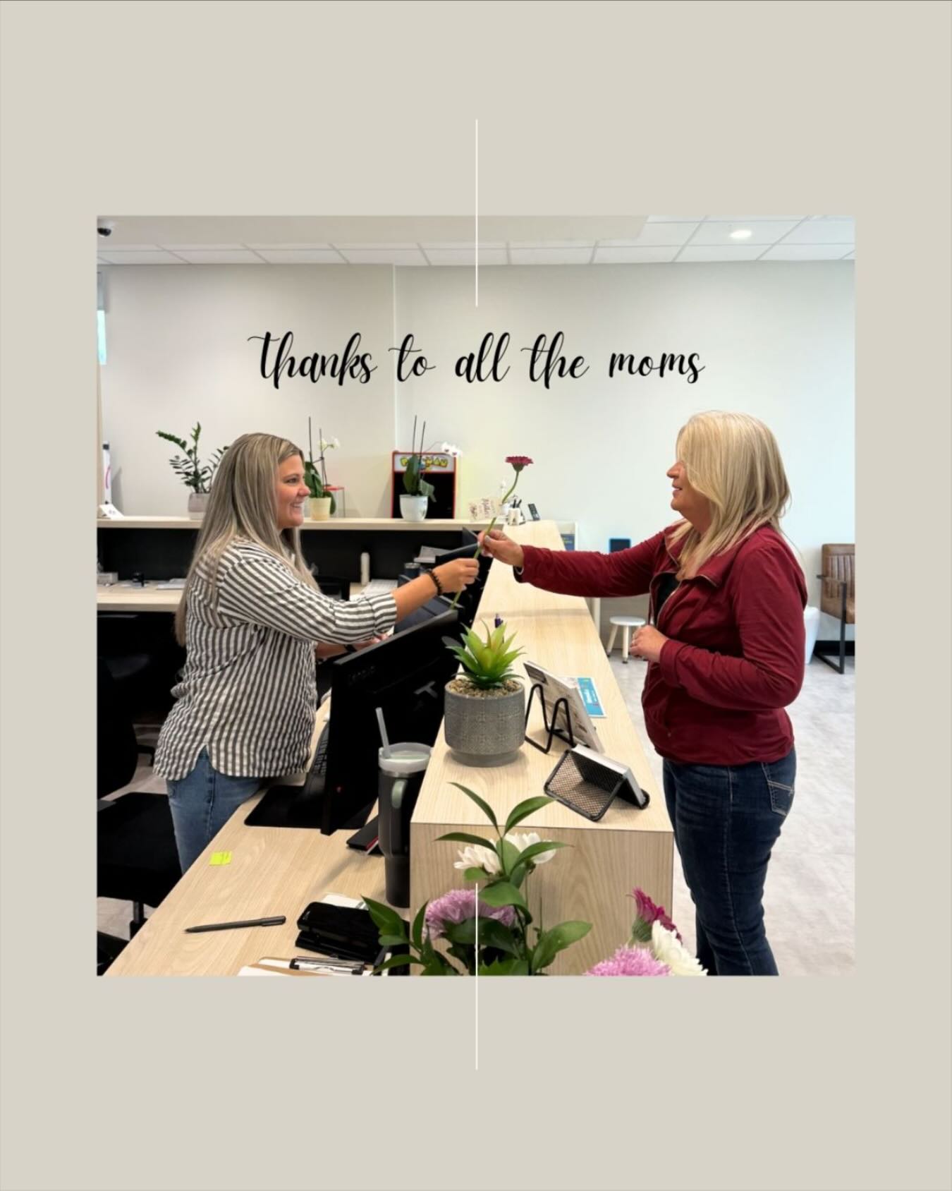 With Mother's Day right around the corner, we wanted to put a little cheer in your appointments! ๐ธ๐ Leading up to the special day, we'll have flowers available at the end of your appointment for yourself or to give to a special mother figure in your life! ๐