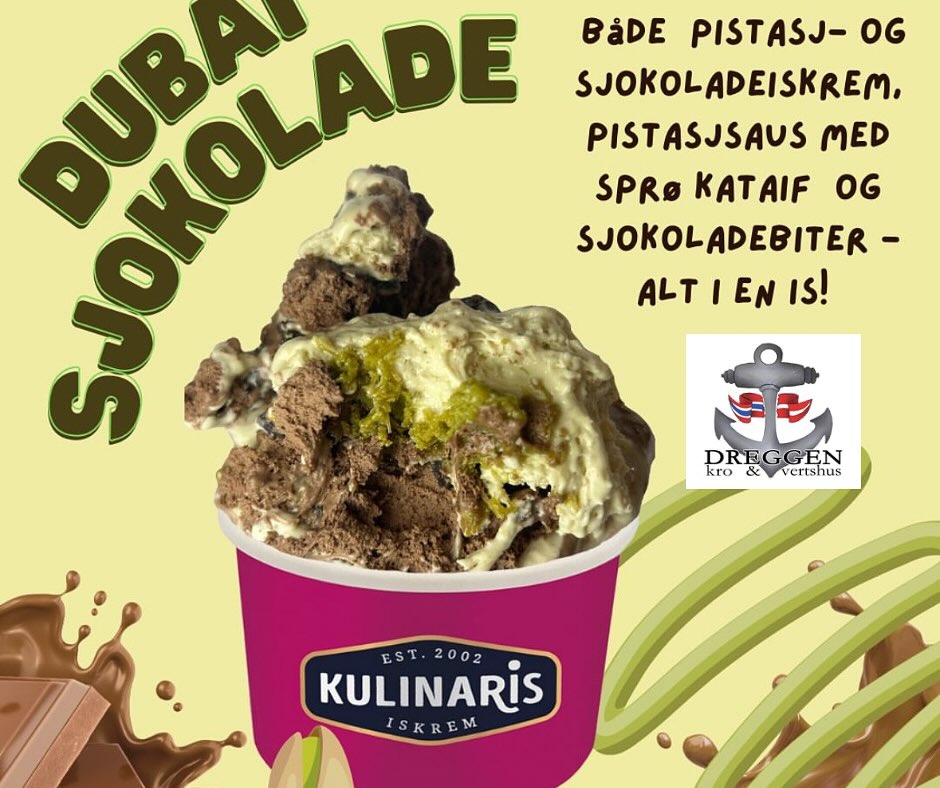 Sol + 17 mai feiring = Kulinaris på Dreggen 🥳 Vi har tyvsmakt nyheten Dubai sjokolade og den kan anbefales!😍 @isvelvik