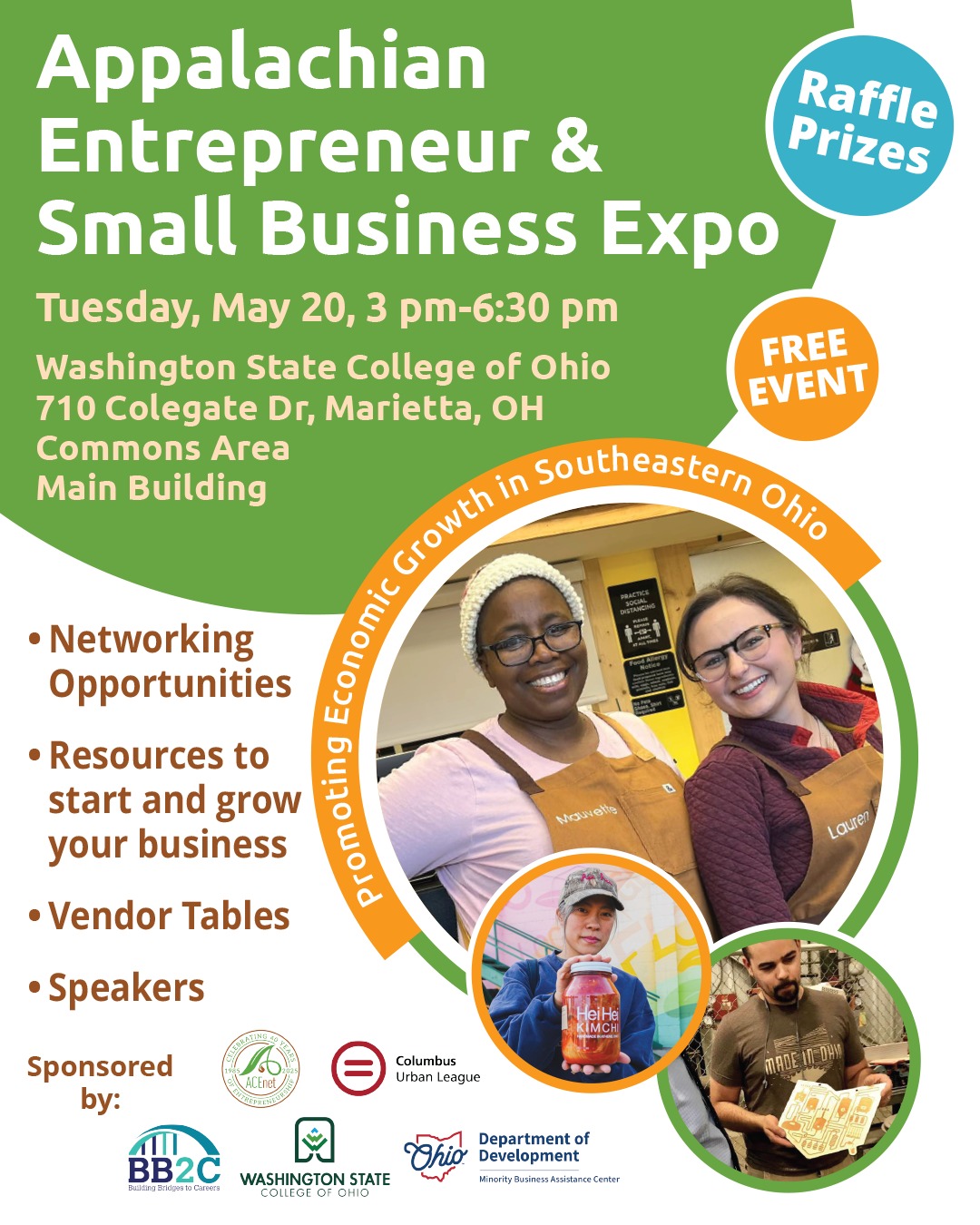 Ever have a great business idea but didn't know how to get it off the ground??
Check out this event in Marietta on May 20th, at Washington State College of Ohio. Lots of information, networkings and refreshments.
Check out the sponsors @acenetathens @bb2cmakerspace @wscomarietta