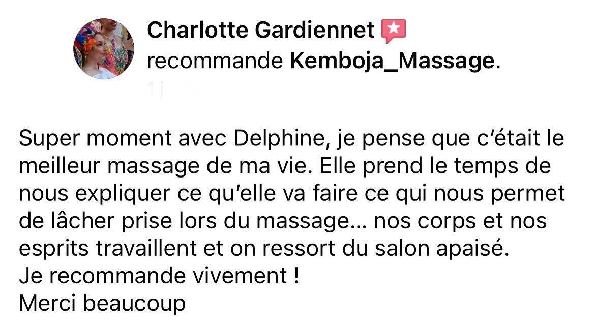 Merci Charlotte pour ce témoignage qui me touche . Toute intention porte une énergie, je fais en sorte que cette énergie vienne toujours du coeur. #gratitude #bienêtre #massage #prendresoindesoi