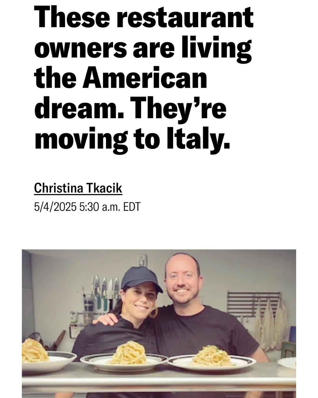 Thank you @xtinatkacik for this beautifully written & researched article about our new venture in Penne, Italy. We wanted to share some of our favorite snips. For the full article and the “How-to” for picking blue crabs mentioned in the article, see the links in our bio to @baltimorebanner
.
Grazie mille Domenica Marchetti of @domenicacooks & Francis Cretarola of @levirtuphila for your commentary and for providing depth to our story!
🙏💛🦀🍝
Follow us in Penne @ristorante_mincarelli
.
@mccormick4chefs @mccormickspice @oldbay_seasoning @whats_on_penne