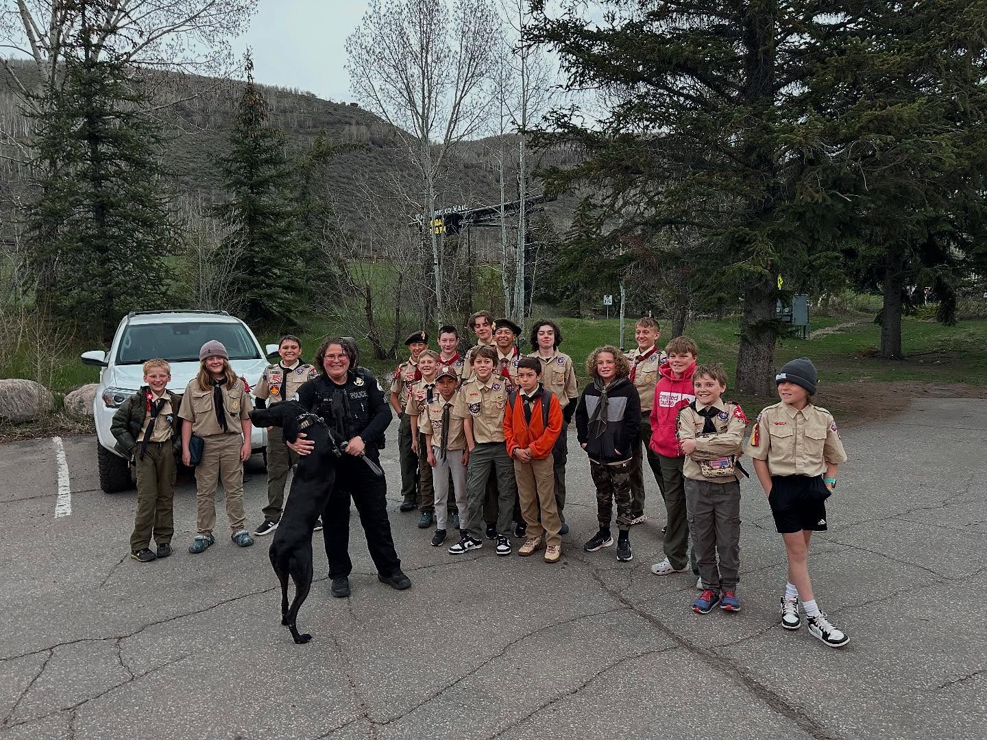 Thanks #vailpolicedepartment for educating our scouts about safety and the dangers of drugs talk! Keeping our community safe!
