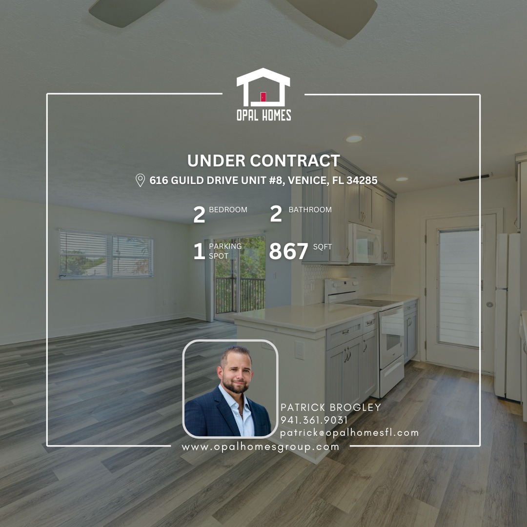 ✨Under Contract✨
📍616 GUILD DRIVE Unit #8, VENICE, Florida 34285
This beautifully updated 2-bed, 2-bath condo on Venice Island is already under contract—but there’s still a chance to make it yours! With a bright open layout, brand-new vinyl plank flooring, fresh paint, and a 2021 kitchen remodel, this coastal gem blends comfort with style.
✨ Recent updates include:
✔️ New AC
✔️ Full re-plumb (2021)
✔️ Fresh flooring & paint (2025)
Enjoy a spacious screened lanai, ideal for relaxing after a beach day. Just minutes from Venice Beach, downtown, and local hotspots—this location can’t be beat!
☎️ 941.361.9031
📩 patrick@opalhomesfl.com
#realestatesarasota #undercontract #realestatelife
#realestatesarasota #sarasotarealestate