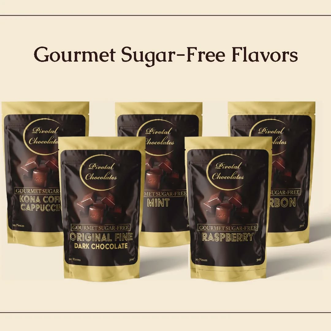 Pivotal Health's premium sugar-free chocolates: the ultimate self-care treat. Order today
