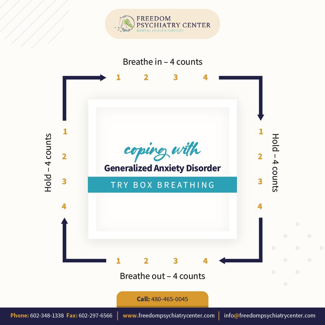 Feeling overwhelmed?
Try this simple breathing trick to calm your mind and body. It's quick, easy, and you can do it anywhere.
Your breath is a powerful tool—use it to take back control when anxiety hits.
#FreedomPsychiatryCenter #AnxietyRelief #MentalHealthMatters #BoxBreathing #BreatheToCalm #CalmYourMind #SimpleCopingTools #AnxietyHelp #WellnessTips #MindBodyConnection #MentalHealthSupport #TakeABreath #GroundingTechnique #PeaceOfMind #StressReliefTips #YouAreNotAlone