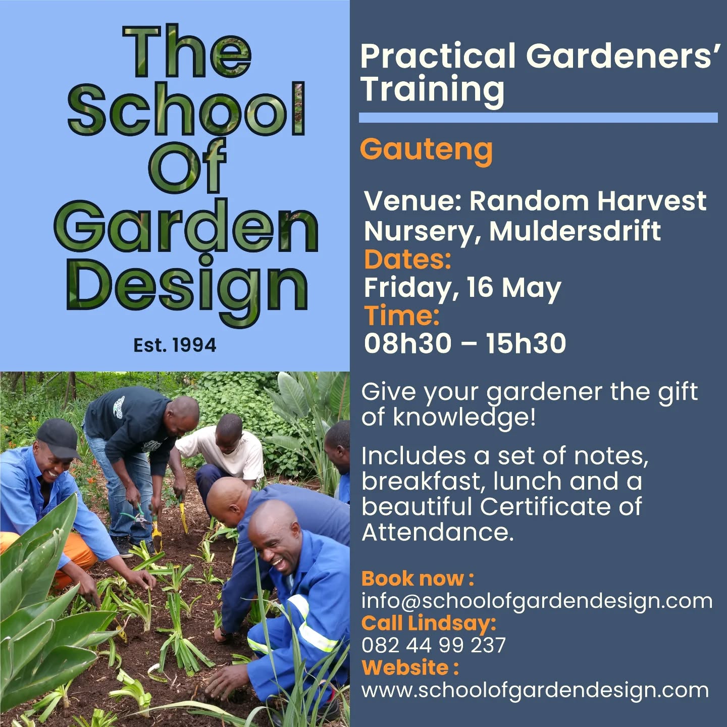 A few places left for this amazing workshop. Give your gardener the gift of knowledge! Suited to gardeners of all levels of expertise . Ckntacrs in the image.
#theschoolofgardendesign
#gardenertraining #gardenmaintenance #pruning #soilhealth #sustainablegardening #indigenousplants