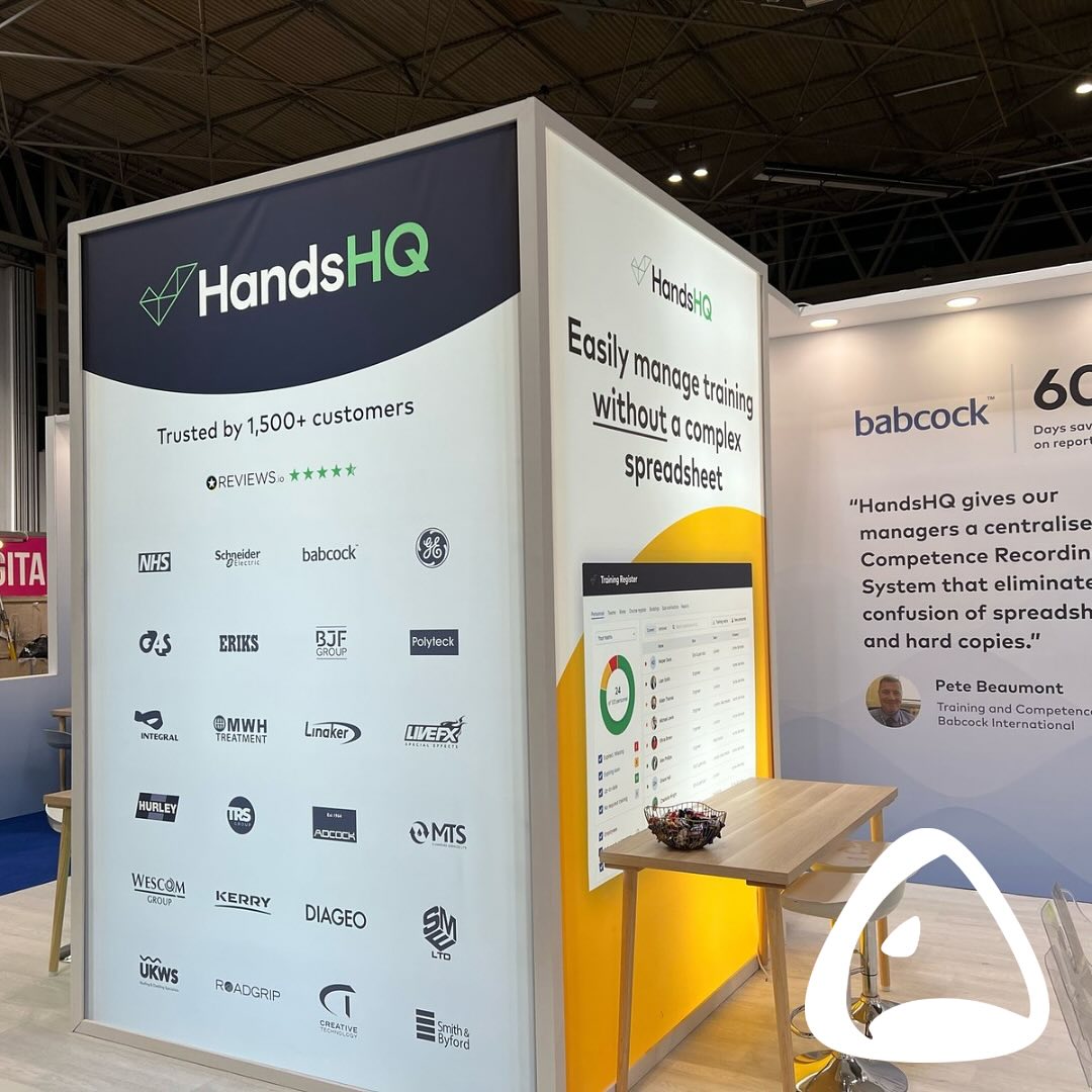 Repeat install for Hands HQ at Health and Safety Event last months. 32m2 with custom light boxes again 👌🏻 #exhibitions #standdesign #branding #custombuilt #creative #production #eweareexpo