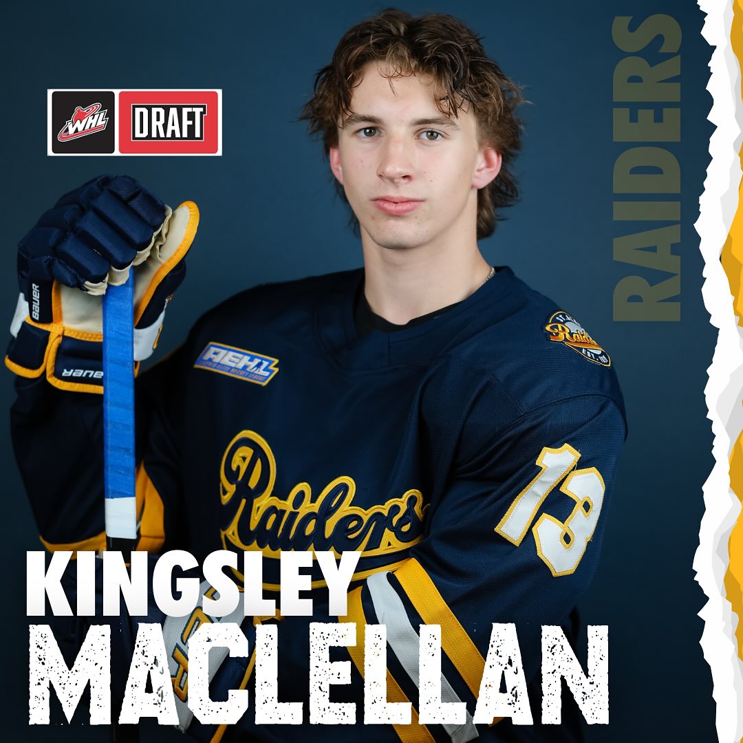 Kingsley MacLellan – Drafted!
Selected 42nd overall by the Wenatchee Wild in the WHL Draft! @raiders.sabres @aehl_ha @whlwild_