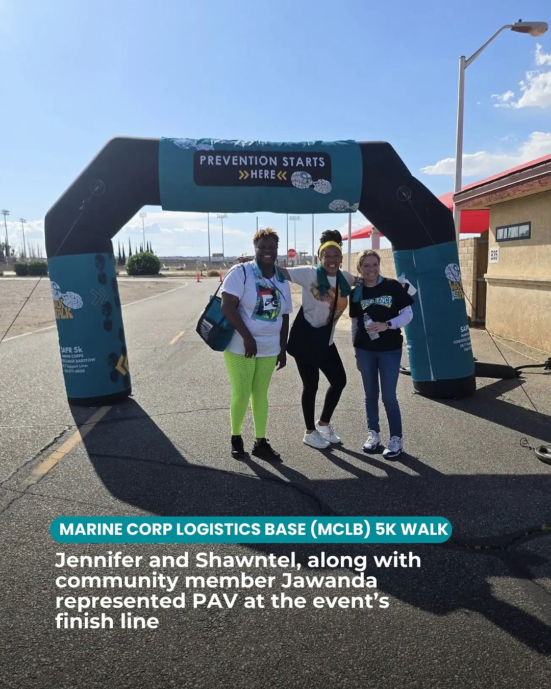 PAV advocates have been active in the High Desert, representing at the Marine Corps Logistics Base (MCLB) 5K Walk—where Jennifer, Shawntel, and community member Jawanda showed up strong at the finish line—and engaging students with resources and support at the Mental Health Matters Fair at Cedar Middle School. From raising awareness to building connections, our team is committed to making an impact! #Latergram
#HighDesertCommunity #ViolencePrevention #MentalHealthMatters #CommunityEngagement #SupportAndPrevention #YouthOutreach #AdvocacyInAction #MCLB5K #CedarMiddleSchool #PartnersAgainstViolence