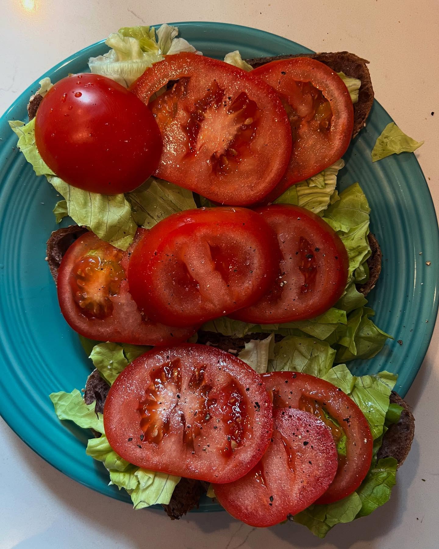 Oh hey! 👋 Been a while! We’re still over here eating plants, and managing busy lives with our kids while we do. We’re so excited about the lush green fields and farmer’s markets popping up all around us so we can make delicious plants based sandwiches like this. You don’t need to kill a pig to have a good sammie—nobody needs the B in BLT 😂 Yay for spring and all the plants all the time!