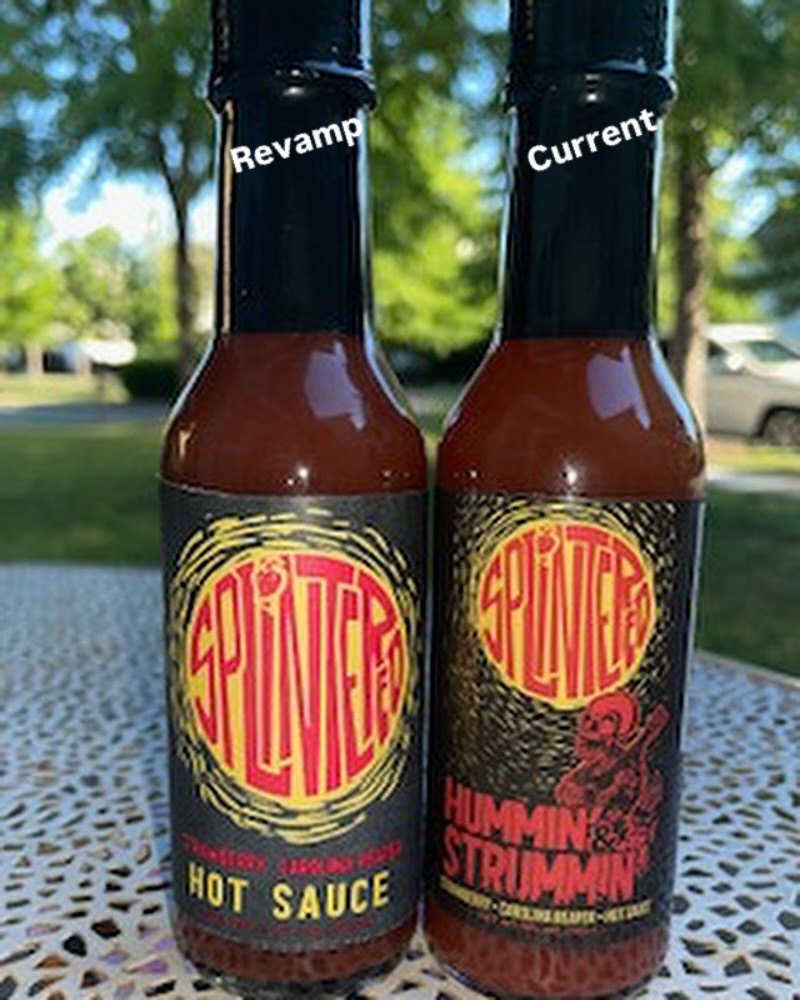 Splintered Sauce considering a label redesign for all of our sauces- and we want your opinion!
Take a look at the side by side for one of our sauces: an early draft of a revamp vs the current label.
As a thank you for participating in our poll, we are offering 10% off everything at www.splinteredsauce.com. Use coupon code SURVEY10 at check out
🤘🏼