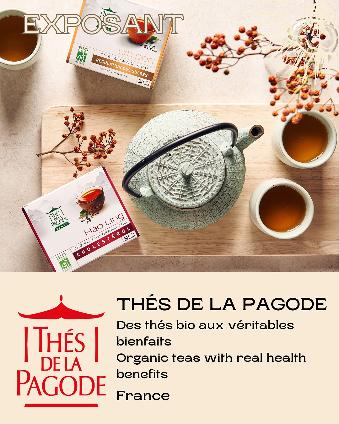 ✨ NOUVEL EXPOSANT – LES THÉS DE LA PAGODE ✨
📍France
Des thés bio aux véritables bienfaits.
Depuis 35 ans, Les Thés de la Pagode mettent leur expertise au service d’une mission claire : révéler les vertus santé et la finesse aromatique du thé à travers des créations certifiées bio et équitables.
🍃 Sélectionnés avec soin en Chine, leurs thés et infusions sont issus de l’agriculture biologique, sans pesticides, pour garantir pureté, bien-être et goût, dans le respect de l’environnement et de la santé.
🌱 Engagée dès ses débuts dans une démarche de commerce équitable, la maison propose une collection de grands classiques réinterprétés, dont le fameux Earl Grey, alliant plaisir gustatif et choix responsable.
Retrouvez Les Thés de la Pagode au Paris Tea Festival
📍Dimanche 15 juin 2025
🏛️ Maison Internationale de Paris
🎟️ Billets en ligne dès maintenant → lien en bio
——
✨ NEW EXHIBITOR – LES THÉS DE LA PAGODE ✨
📍France
Organic teas with real health benefits.
For over 35 years, Les Thés de la Pagode has been driven by one mission: to reveal both the wellness properties and the refined flavors of tea, through organic and fair trade creations.
🍃 Carefully sourced from China, their teas and infusions are all certified organic, ensuring each cup is free from pesticides — a guarantee of purity, health, and taste, respectful of both people and the planet.
🌱 From the beginning, the brand has embraced fair trade principles, offering a selection of signature blends like their acclaimed Earl Grey, for a tea experience that is both responsible and enjoyable.
Meet Les Thés de la Pagode at the Paris Tea Festival
📍Sunday 15 June 2025
🏛️ Maison Internationale de Paris
🎟️ Tickets available now → link in bio
#ThesDeLaPagode #TheBio #InfusionSanté #BienÊtre #FairTradeTea #OrganicTea #HealthyTea #ParisTeaFestival #ptfouiouioui🔥