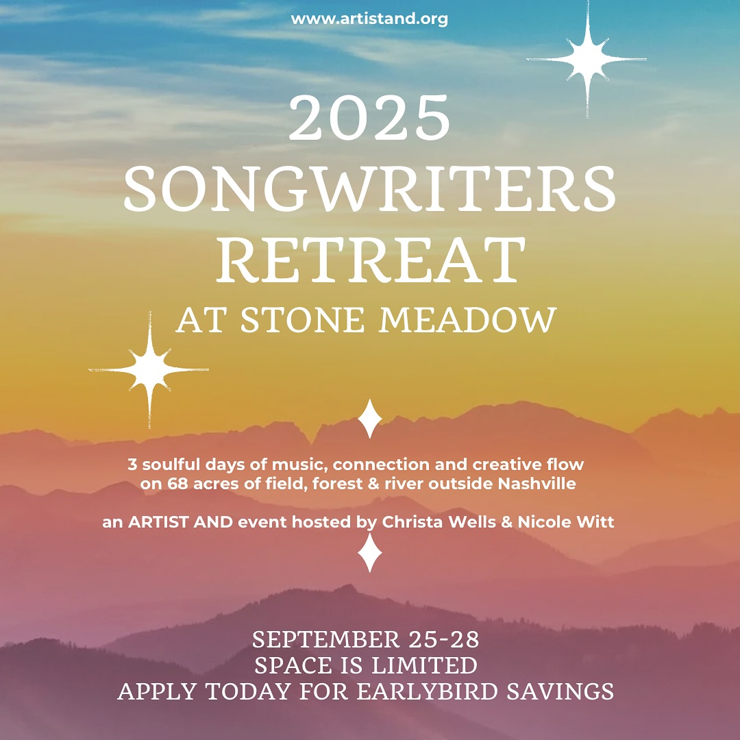 Who’s ready to get away and write some SONGS?!? Announcing the 2025 Songwriters Retreat at Stone Meadow!🎉
This year we are gathering right here in the Nashville area, and we even have a few spots for locals who don’t need lodging.
EARLYBIRD registration has been quietly underway with our email list (which got erased a year ago, so you might need to re-up!), so DON’T wait.
Save on your retreat fee through May 16. This is going to be our best retreat yet, and we are keeping it small.
Don’t miss the chance to connect and collaborate. We NEED to be in community with other artists and writers. It’s just not optional for committed artists who desire to keep getting better at what they do.
Let’s go! 🤩link in the Artist And bio!