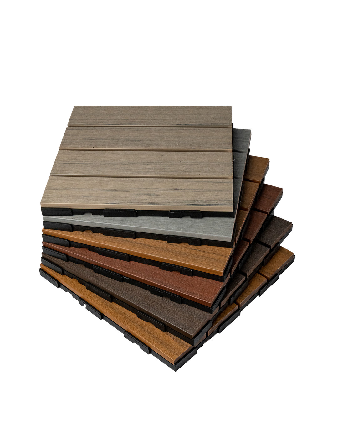 WooDomo Quick Deck Outdoor Composite Deck Tiles are designed and engineered with high density recycled plastic and wood composite materials. The all natural wood look and feel provides you and your family the satisfaction of enjoying your new indoor outdoor living space. No need for tools, or experience, simply line-up your tiles - Snap and Go. Mix and match tiles design and color to bring your space to life. Each deck tile is backed by our 10-year warranty while utilizing our polymer-capped technology, it's protected from the sun, rain and snow. Gather the family and build your next easy DIY project created and designed by YOU.