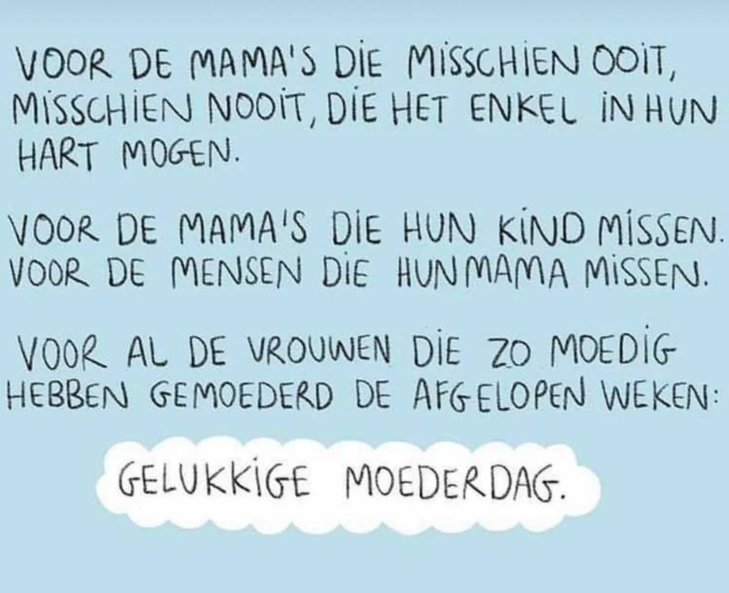 Iedereen een fijne moederdag gewenst op deze stralende, zonnige zondag