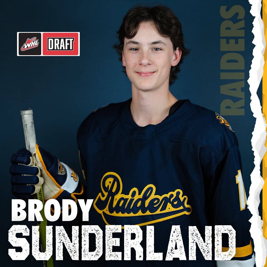 Brody Sunderland – Drafted!
Selected 75th overall in Round 4 of the WHL Draft by the Spokane Chiefs.
Congrats, Brody! 👏