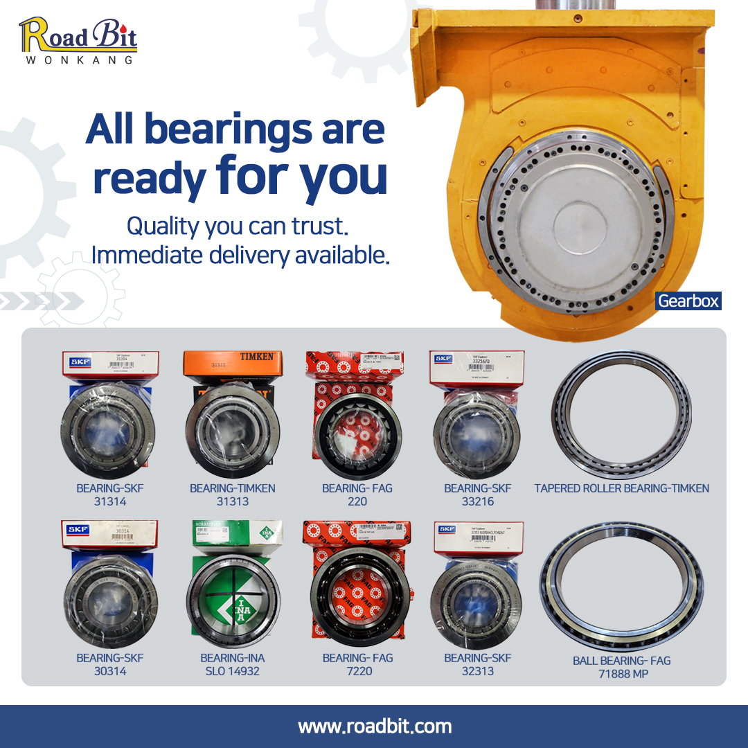 All bearings are ready for you
www.roadbit.com
#Diaphragmwall #Slurrywall #trenchcutter #BC30 #BC32 #BC35 #BC40 #cutterteeth #gearbox #mudpump #korea #wonkang #roadbit #cuttingwheel #BCF10 #BCF9 #spareparts #Mechanicalseals #Damper #Gearing #Complete #Assembly #roadheader #pick #tunneling #1500mm #bearing