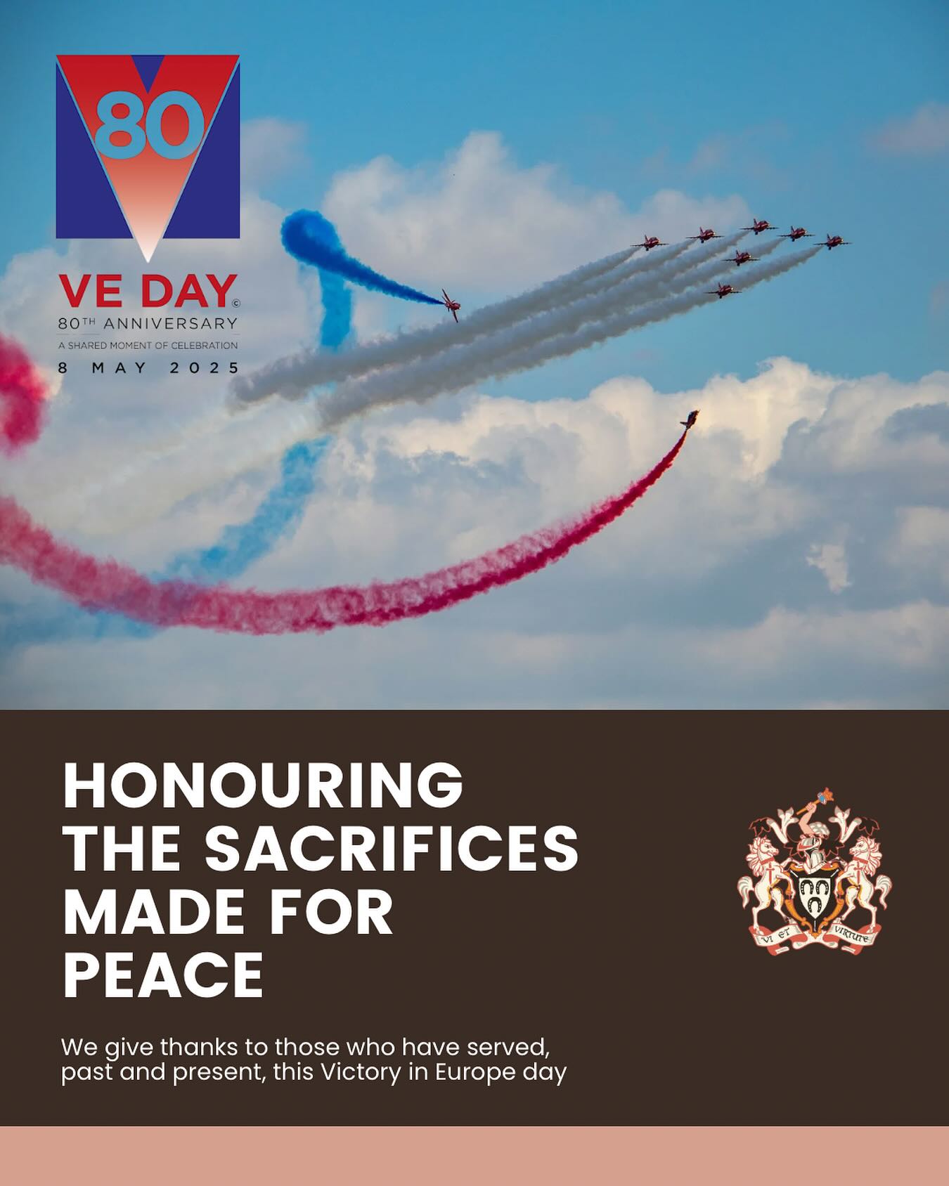 Marking 80 years since Victory in Europe Day, we pause to honour the courage and sacrifice of all who served, and to reflect on the enduring importance of peace. The Worshipful Company of Farriers gives thanks to those, past and present, who have given so much in pursuit of a better world.