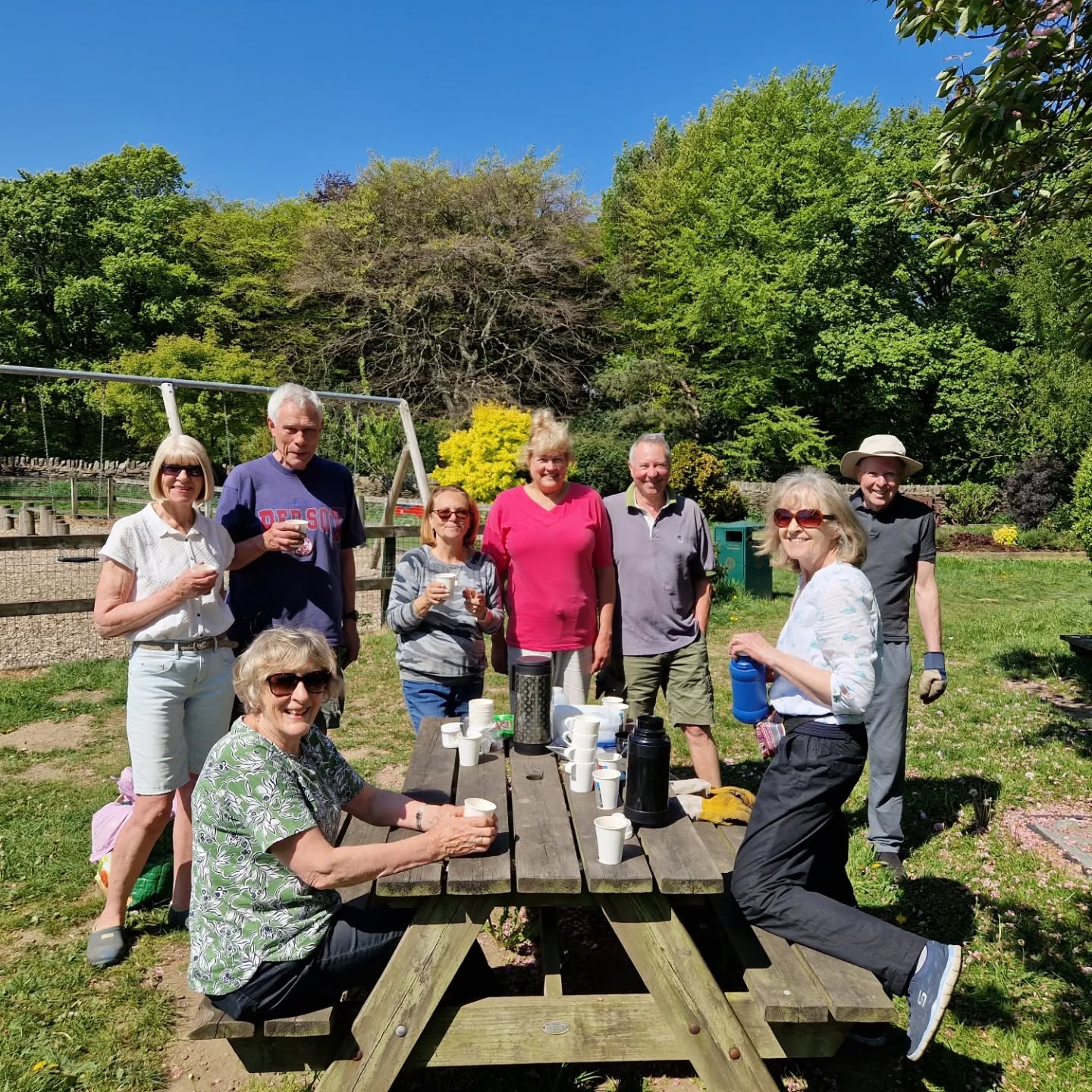 Thanks to our Garden Gang for a great morning's work - pruning, mulching, strimming. The Rec is looking fantastic ๐