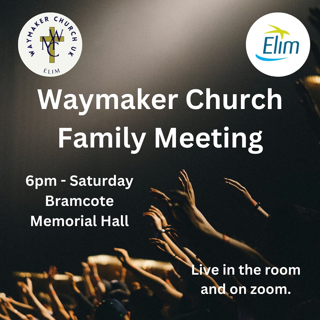 6pm this evening. Waymaker why? Because God will make a way where there seems to be no way!
#waymaker #breakthrough #freedom