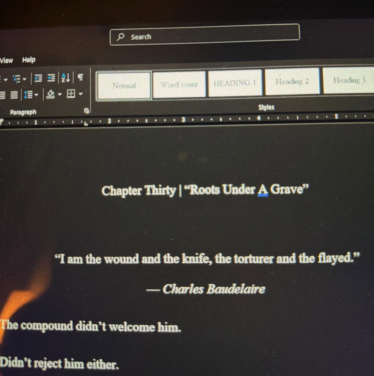 Adorned first draft is in the history books. 328/328. 60,501. five years in the making but it’s done. #writing #novel