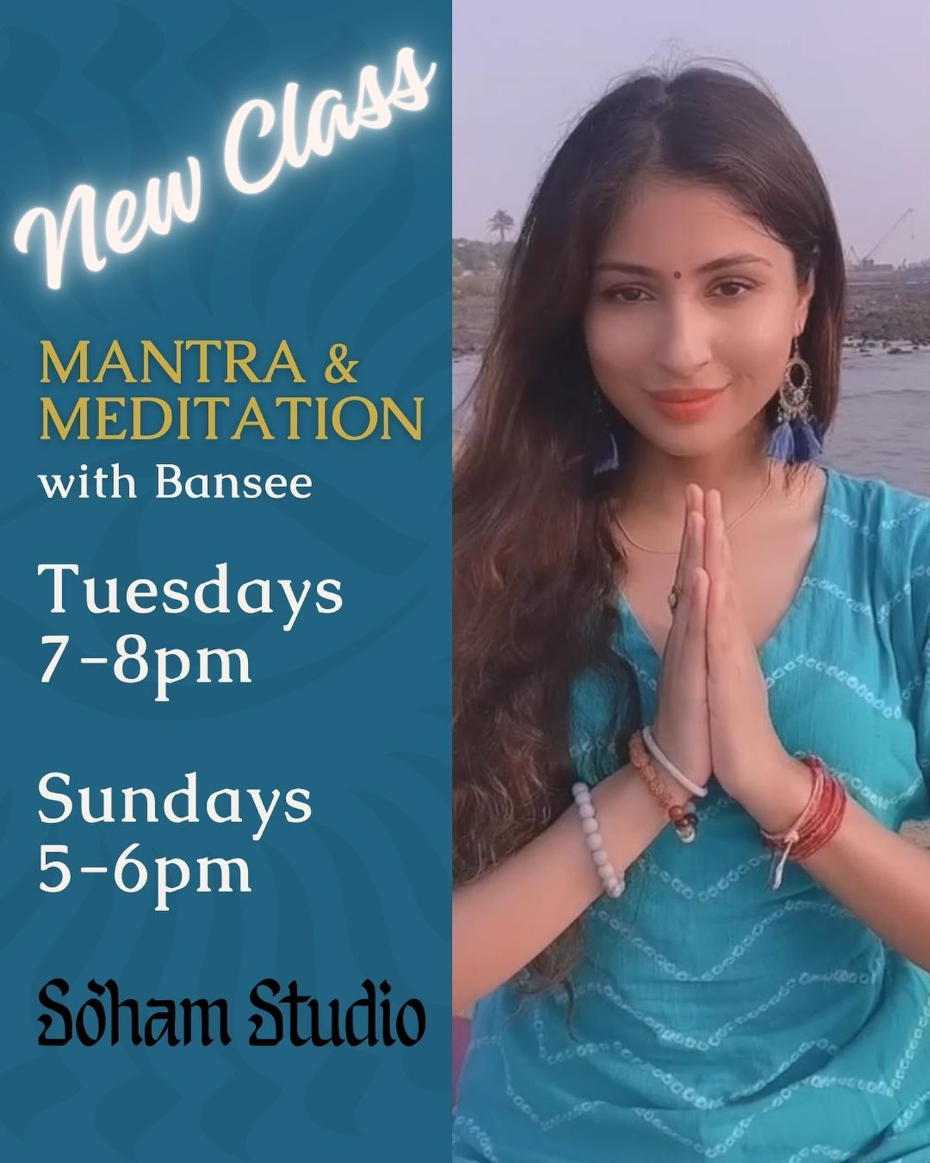 📣 New Class: Mantra Meditation with Bansee
Tuesdays 7–8pm & Sundays 5–6pm
Led by Bansee, a dedicated yoga teacher who has spent the last 7 years studying and teaching in India, this class weaves together her rich experience in Hatha, Iyengar, Vinyasa, Pranayama, and Meditation into a powerful and blissful hour of sound and stillness.
Each session includes:
✨ A breakdown of the energetic science of mantra
✨ Vocal techniques to awaken your inner resonance
✨ A 40-minute group chant that activates deep healing frequencies within
No props needed. No previous experience required. Just bring your voice and an open heart.
Whether you’re new to chanting or already walk the path of mantra, this class invites you to connect, clear, and elevate.
Come chant with us.
#SohamStudio #HamiltonYoga #MantraMeditation #ChantingTogether #SacredSound #YogaHamilton #SoundHealing #MeditationHamilton #MantraPractice #YogaInHamilton #VoiceAsMedicine #HealingThroughSound.