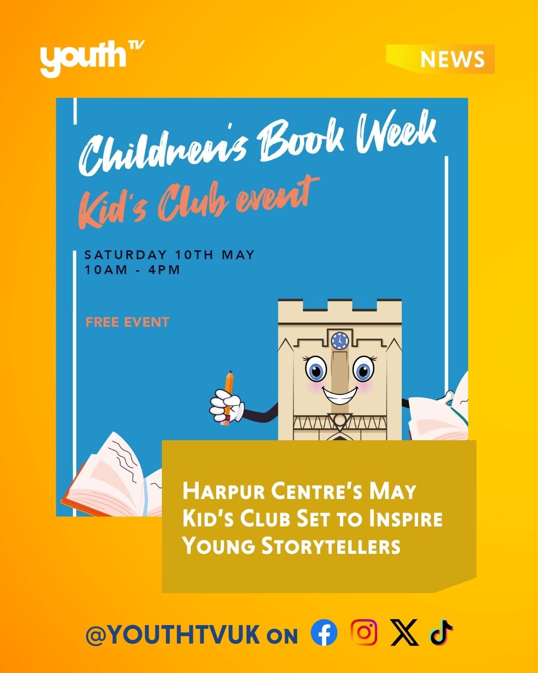 ✨ Let imaginations run wild at Harpur Centre’s May Kid’s Club 🎭📖
Join Harpur Centre on Saturday 10 May for a FREE day of creativity and fun 🎨
✍️ Write your own story 📚 create a beautiful bookmark ✨ and snap a picture 📸 with Harpur the mascot 🦊
📍 Harpur Centre right in the heart of Bedford town centre ❤️
No need to book just turn up and enjoy 🎉
More details in the link in bio 🔗
#HarpurCentre #KidsClub #Storytelling #FamilyFun #Bedford