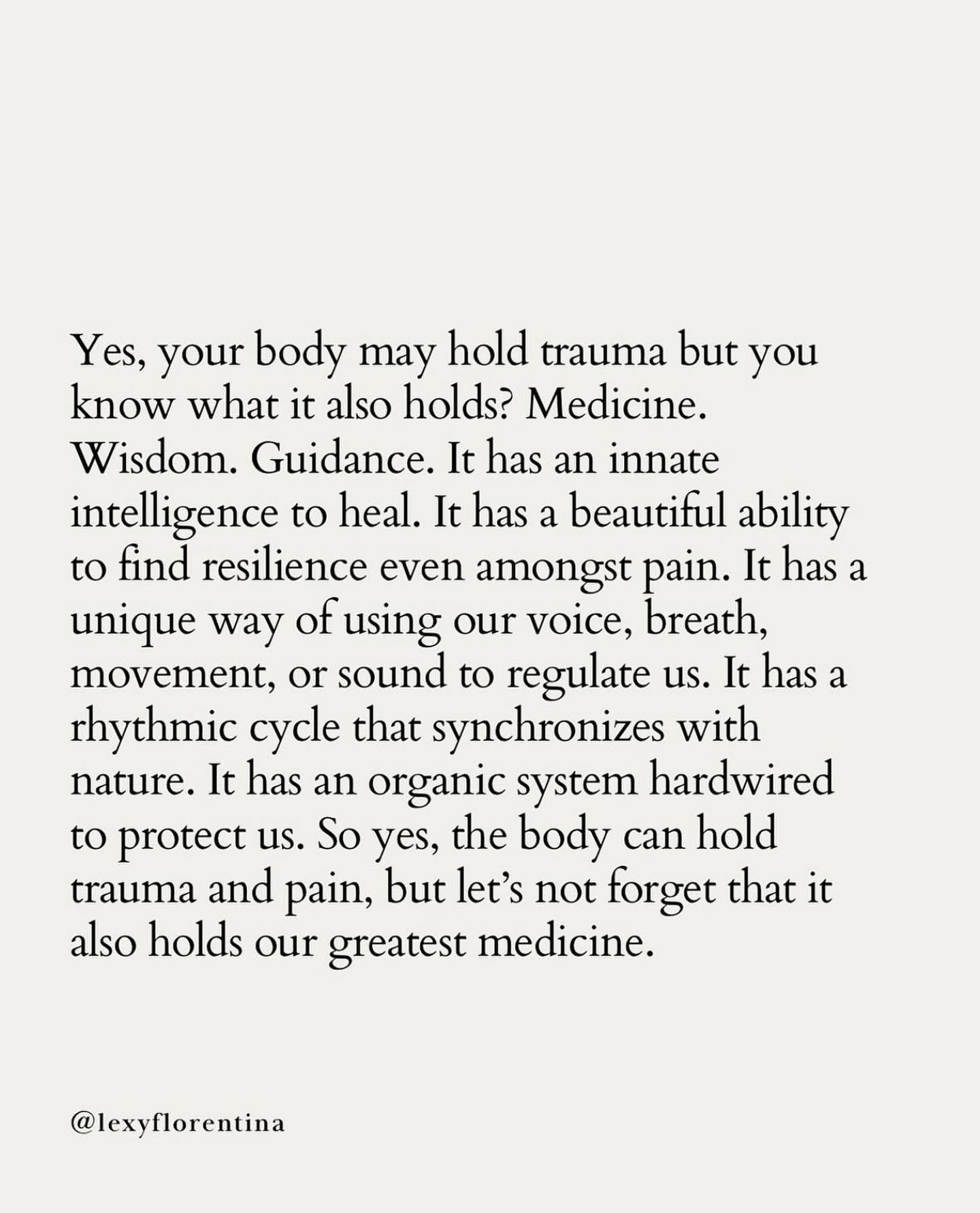 ✨MEDICINE, WISDOM & GUIDANCE✨
A powerful reminder that our incredible bodies are constantly working to heal us and we must tune in and give them what they need.