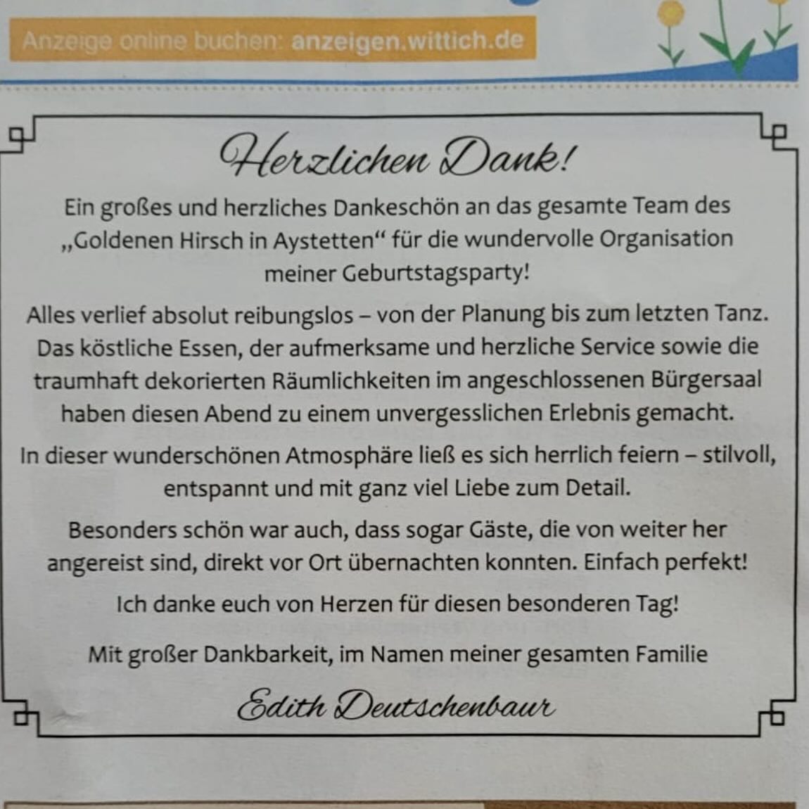 🍀 Ein Dankeschön von unseren Kunden für Ihr Geburtstagsfeier🍀 Jede Veranstaltung ist für uns etwas Besonderes. Umso mehr freuen wir uns über die herzlichen Rückmeldungen unserer Gäste. Vielen Dank für Ihr Vertrauen und Ihre Wertschätzung! #dankeschon #aystetten #augsburg #hochzeit #locationaugsburg #augsburghochzeit #münchen #ulm #günzburg #donauwörth #jettingenscheppach #bobingen #dasing #friedberg #gersthofen #meitingen #landsberg #a8 #b2 #b17 #geburtstag #fy #fypppppppppppppppppppppppppppppppppppppppppppppppppppppppppppppppppppppp #fypシ❤️💞❤️ #kesfetteyi̇m #augsburgcity