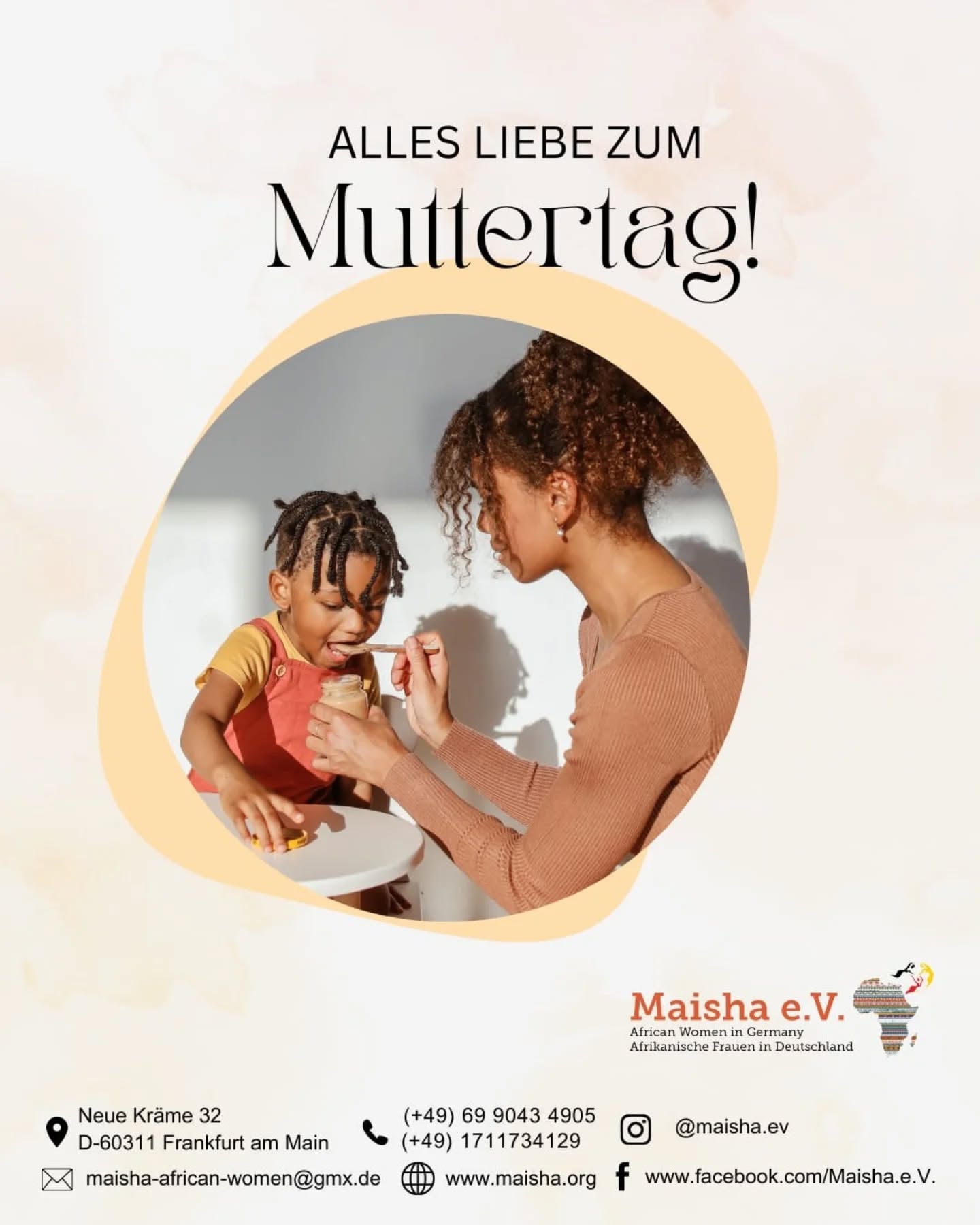 Alles Liebe zum Muttertag!
Für alle afrikanischen Mamas und Mütter jeder Herkunft:
Eure Liebe prägt die Welt. Danke von Herzen. ❤️
---
Happy Mother’s Day!
To all African moms and mothers of every background:
Your love shapes the world. Thank you, from the heart. ❤️
#MothersDay #Muttertag #MaishaEV #MamaLiebe #VielfaltFeiern #MamaLove #CelebrateDiversity