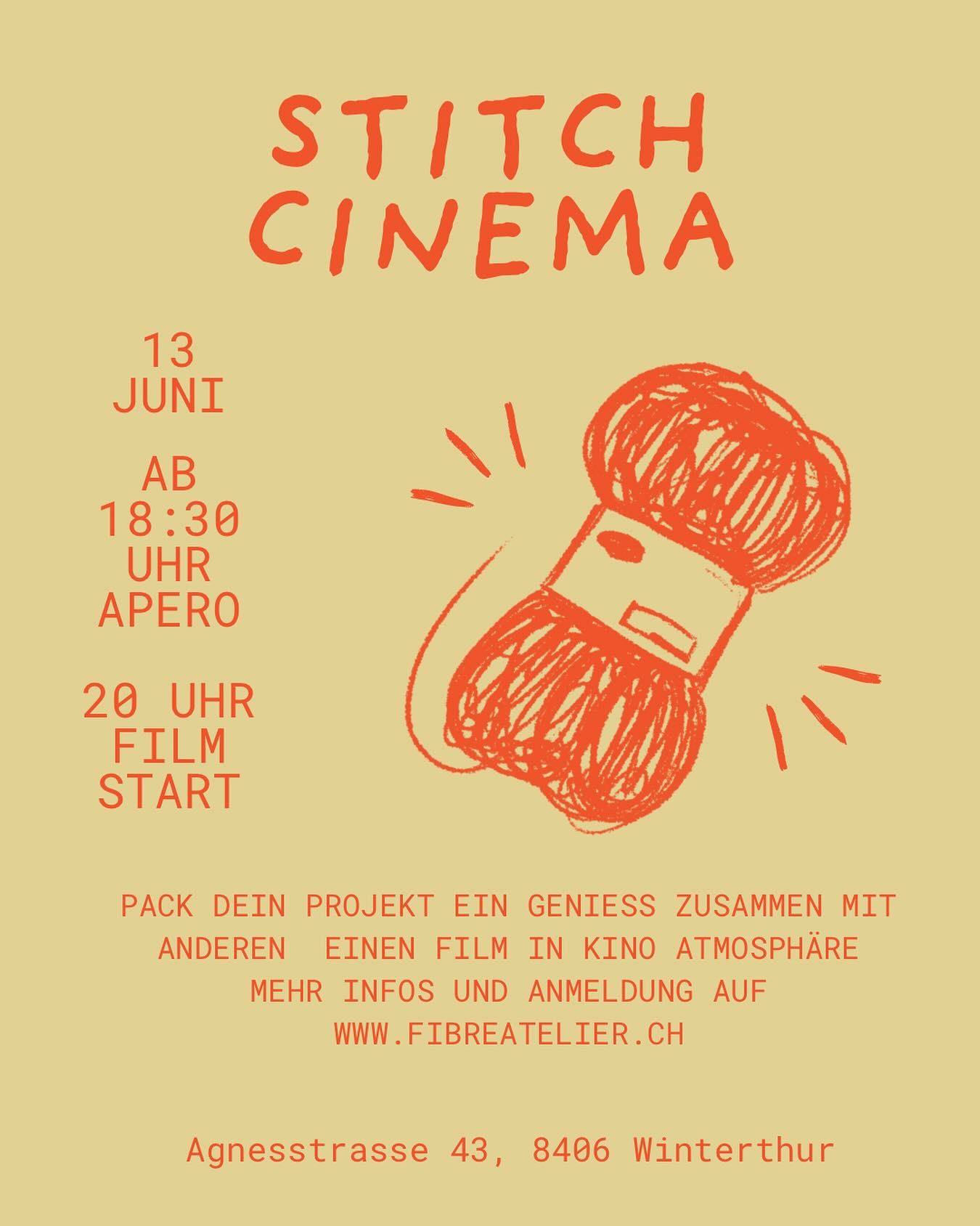 Das letzte Mal Stitch Cinema! 🎬
Bevor der Event in eine kleine Sommerpause geht. ☀️
Du warst schon mal dabei und möchtest nochmal kommen?
Oder hat es bisher einfach nicht gepasst?
Dann los – reserviere dir jetzt deinen Platz auf der Website!
Wie immer sind Apéro und Film im Preis inbegriffen.
Wolle und Projekte kannst du selbstverständlich auch durchstöbern und kaufen. 😉