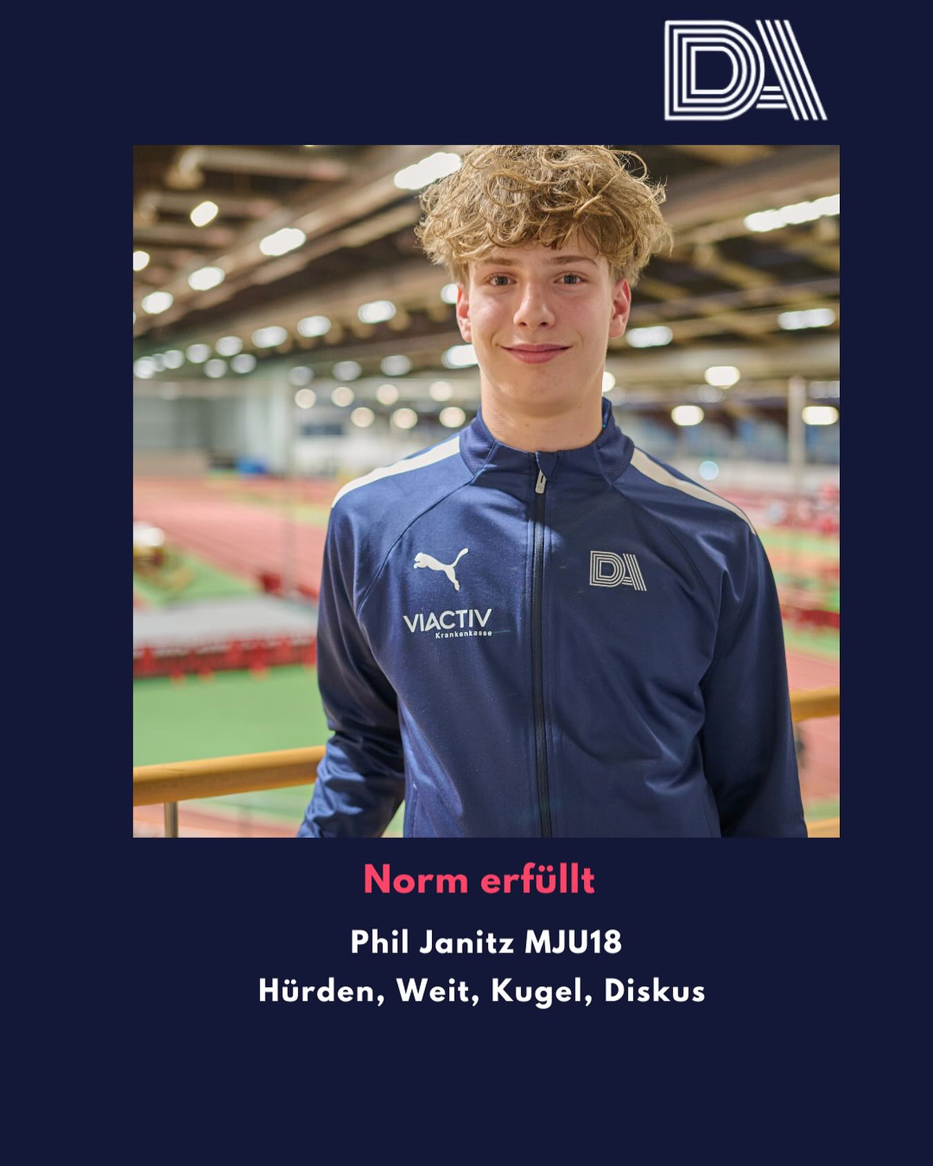 Phil Janitz erfüllt die Norm für die Deutschen Meisterschaften der U18 in vier Disziplinen und kann nun mit einem Start im Diskuswurf, Kugelstoßen, Weitsprung und Hürden bei den in Wattenscheid stattfindenden Deutschen U18 Meisterschaften planen.
🔥🔥🔥🔥
#fasterhigherfurthertogether #qualified #nationalchampionship