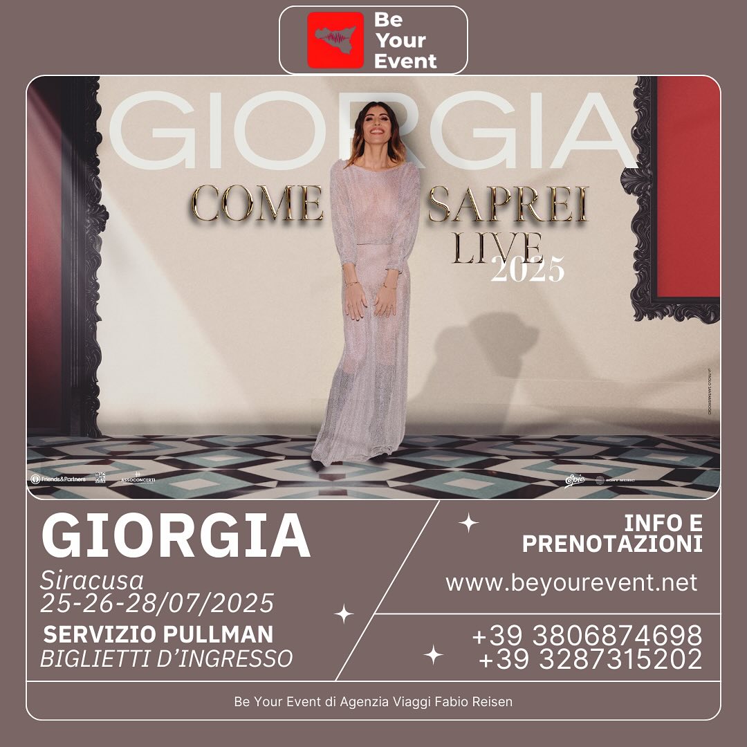 Nuova data per i concerti di Giorgia a Siracusa, prenota ora sul nostro sito web! ❤️