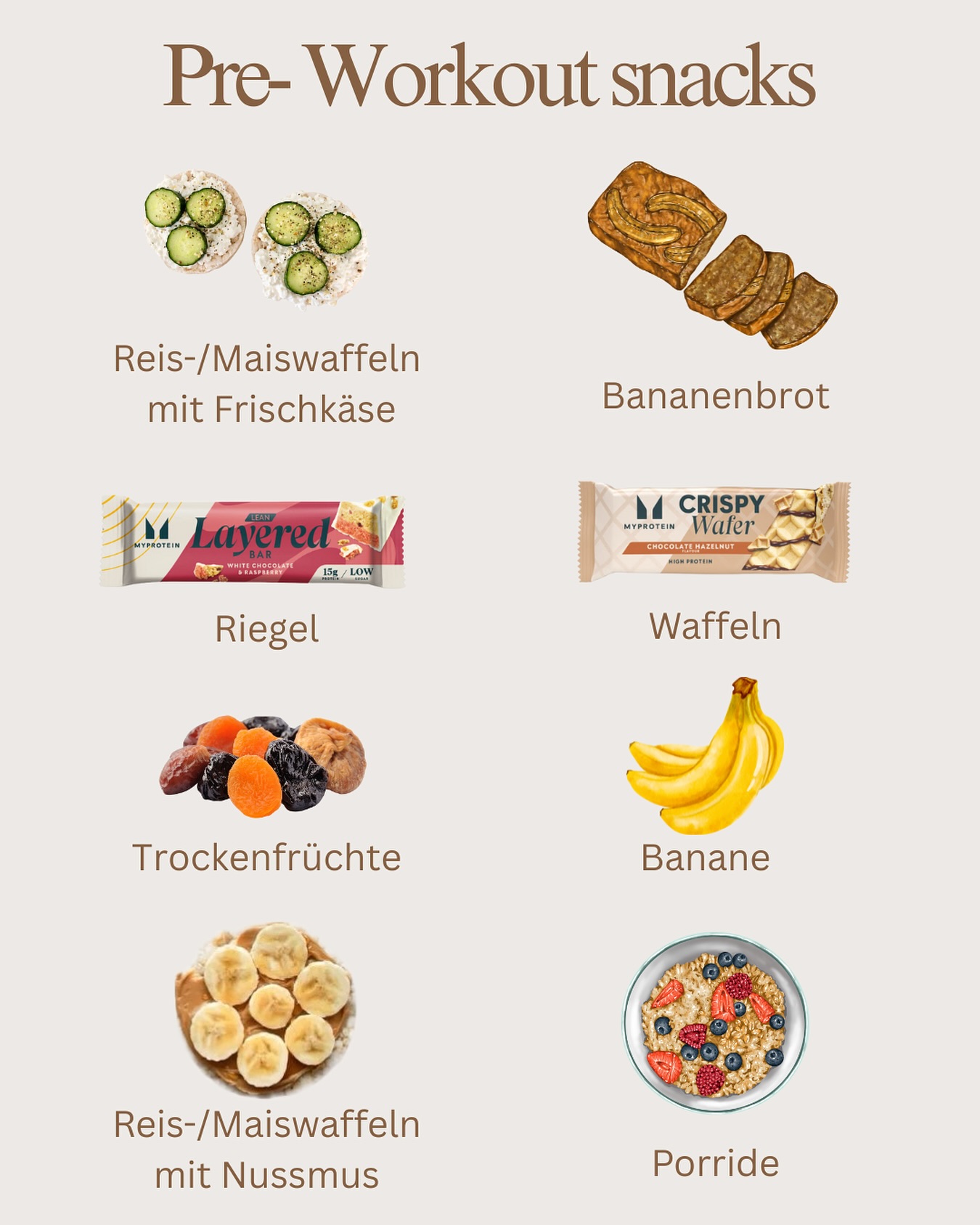 Energieboost für dein Workout! 🚀
Ein guter Pre-Workout-Snack sorgt für die perfekte Energie, um dein Training noch effektiver zu machen 🤝🏽
Achte auf eine Kombination aus Kohlenhydraten für schnelle Energie und vielleicht etwas Protein für mehr Ausdauer. 🍌💪🏼
Passen dazu bekommt ihr diese Woche bis zu 55% Rabatt auf fast alles bei @myproteinde
Spare mit „Franzi“ bei deiner Snackauswahl 😍
Was sind eure Lieblings-Pre-Workout-Snacks?
.
.
#preworkout #preworkoutsnack #fuel #fuelyourbody #training #myprotein #snacks #lecker #nutrition #coaching #health #goals