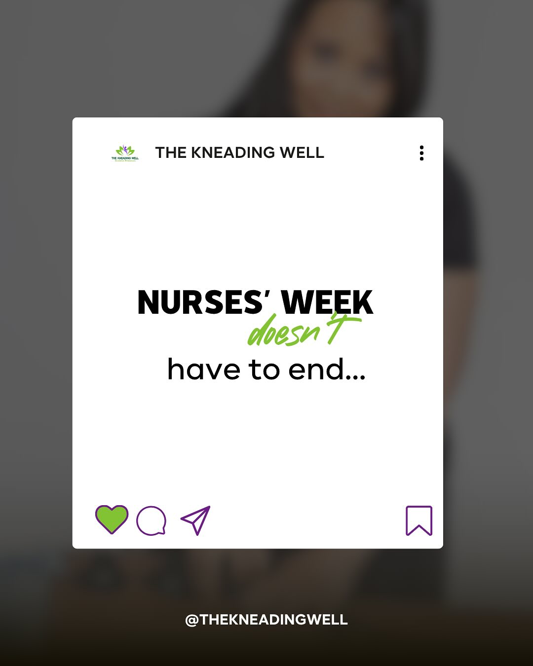 šš½ NURSES DESERVE TO BE CELEBRATED ALL YEAR ROUND
::
As a nurse, the dedication we have to our patient and profession often goes under appreciated.
Thatās why I choose to celebrate my fellow nurses every day at The Kneading Well with 10% off* select services.
Our table is what you need and where you are ākneadedā! You will love it here! Book your appointment at the link š in the bio or at www.thekneadingwell.
SHARE THIS POST WITH YOUR FAVORITE NURSE(S) ā¤ļø
(*discount does not apply to initial clinical bodywork appointments or lymphatic services.)
::
#nursemassagetherapist
#nursesweek
#nurselove
#feelkneaded
#massagetherapy
#thekneadingwell