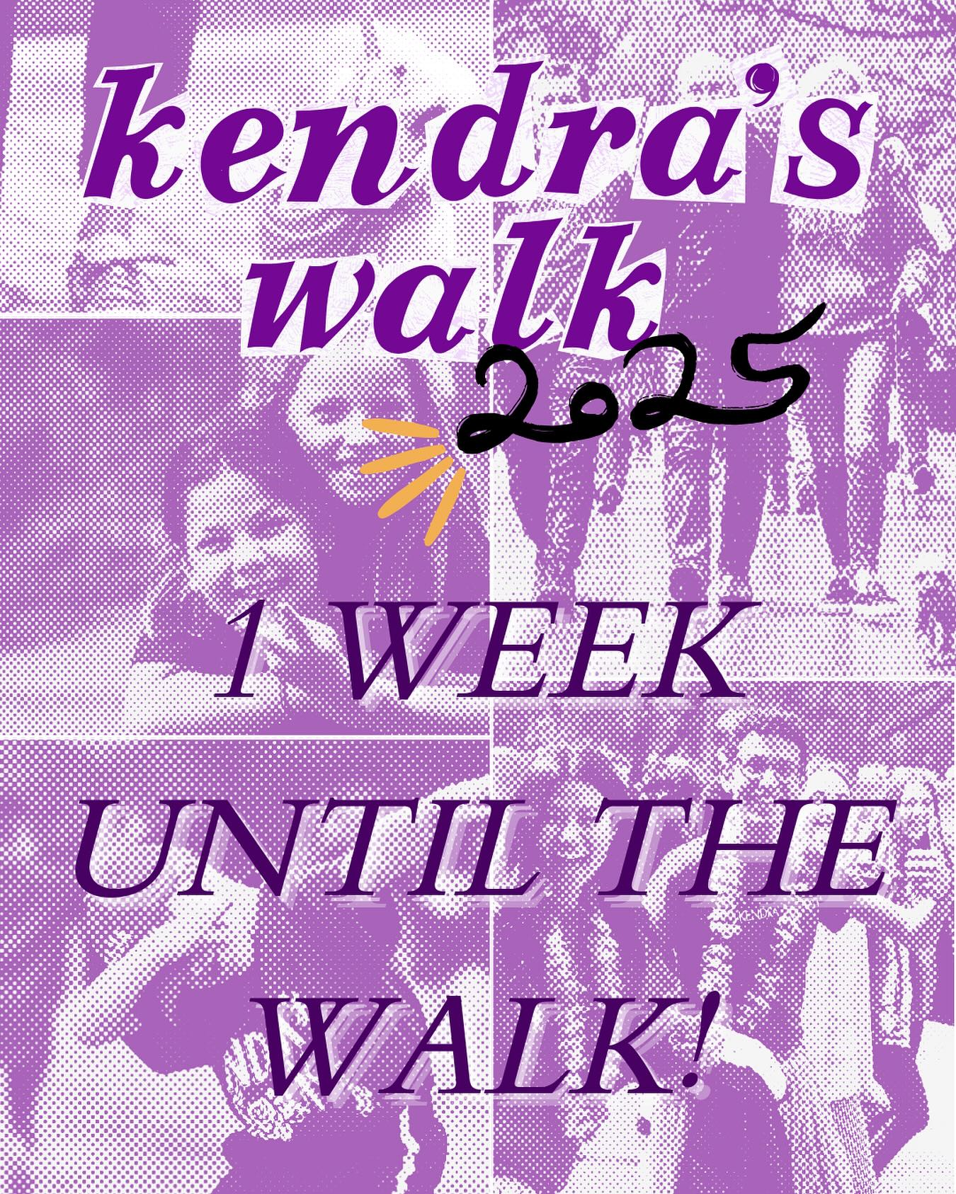 There’s only one week left until the walk!! 💜
