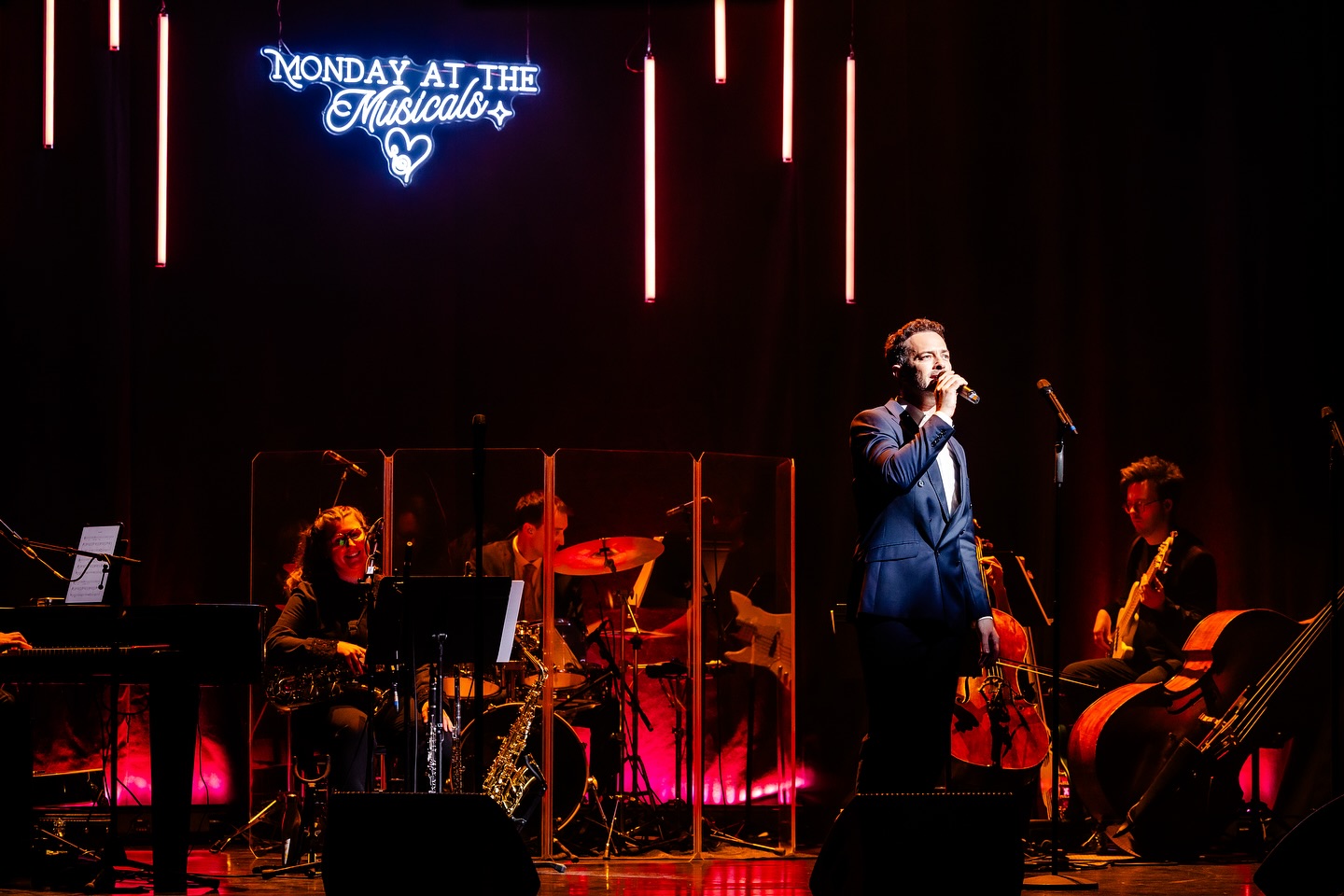 Special night playing for @mondayatthemusicals in aid of @childrenwithcanceruk and @trekstock which, by complete chance, landed on the 13th anniversary of my leukaemia diagnosis.
Very talented cast and band and expertly led by @paulhbtmusic
Photos, as always, by @danny_with_a_camera
A nice outing for the @anacondabasses J5 and @music_man USA Fretless Sub with a beautiful new unlined ebony board by @shukerbassguitars
#CharityConcert #ChildrenWithCancer #Leukaemia #Trekstock #WestEnd #LeeMead #AnacondaBasses #Musicman #Shuker #MusicmanSubBass