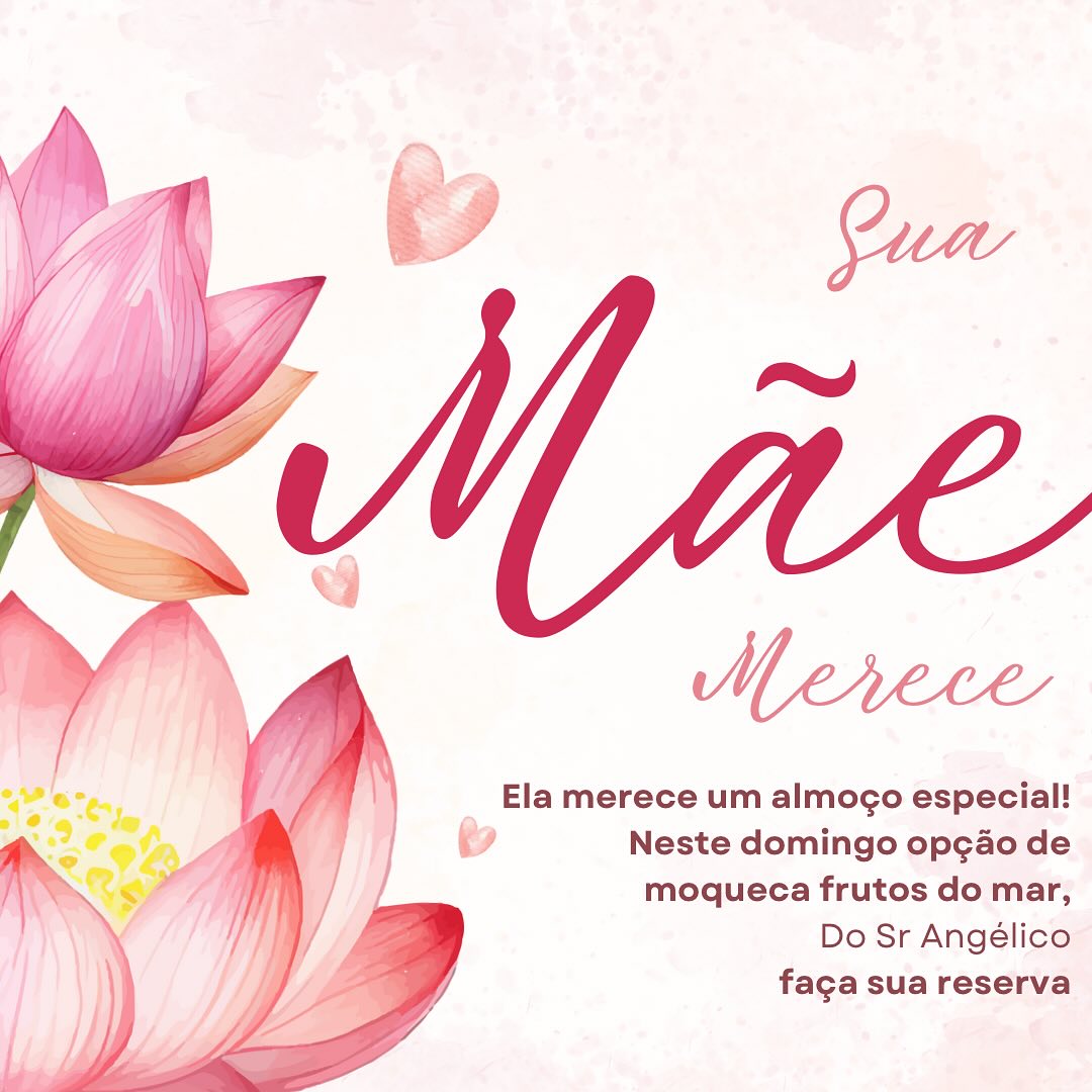 Dia das mães no Sr Angélico, imperdível!
#Gonçalves Mg #restauranteemgonçalves #diadasaesnamantiqueira #moqueca #maisonpio #sanbenedettorestaurante #sanbenedettomg