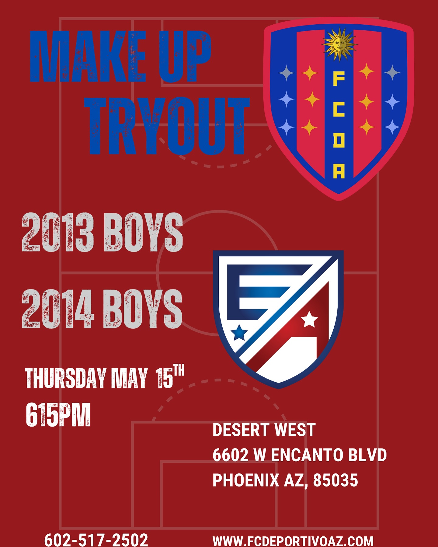 Make up tryouts this week for our 2013B EA and 2015 Boys Pre - EA
🫡🔴🔵