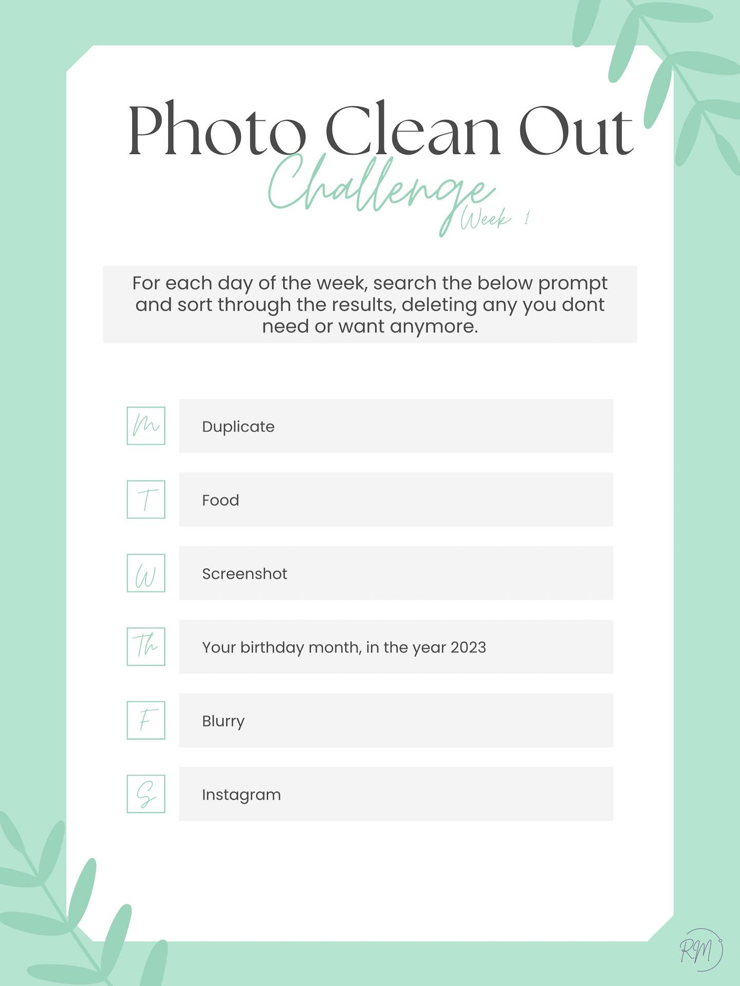 My camera roll doesn’t need to be a hurricane of screenshots, duplicates, and other random nonsense! This week, I’m doing a leeetle photo clean out- five minutes a day, one small prompt at a time. Join me on my quest for calm!
I’ll be posting some of my finds in my stories 😅