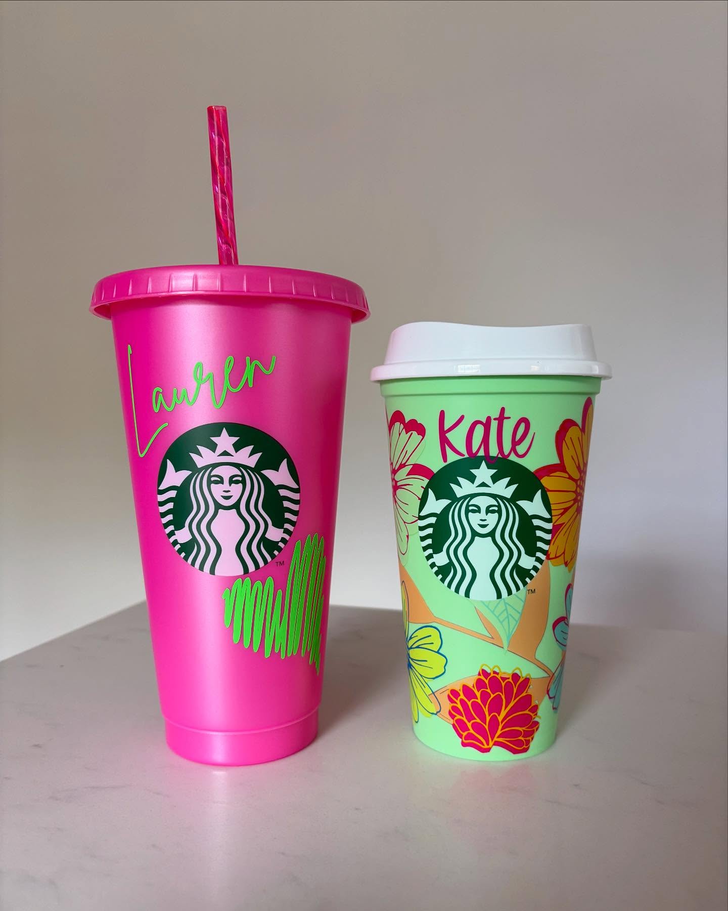 Who says pink and green should never be seen? We’re obsessed with this y Starbucks cup combo! Limited edition and selling fast — tap the shopping bag to grab yours before they’re gone!
Would you like a version with emojis too?