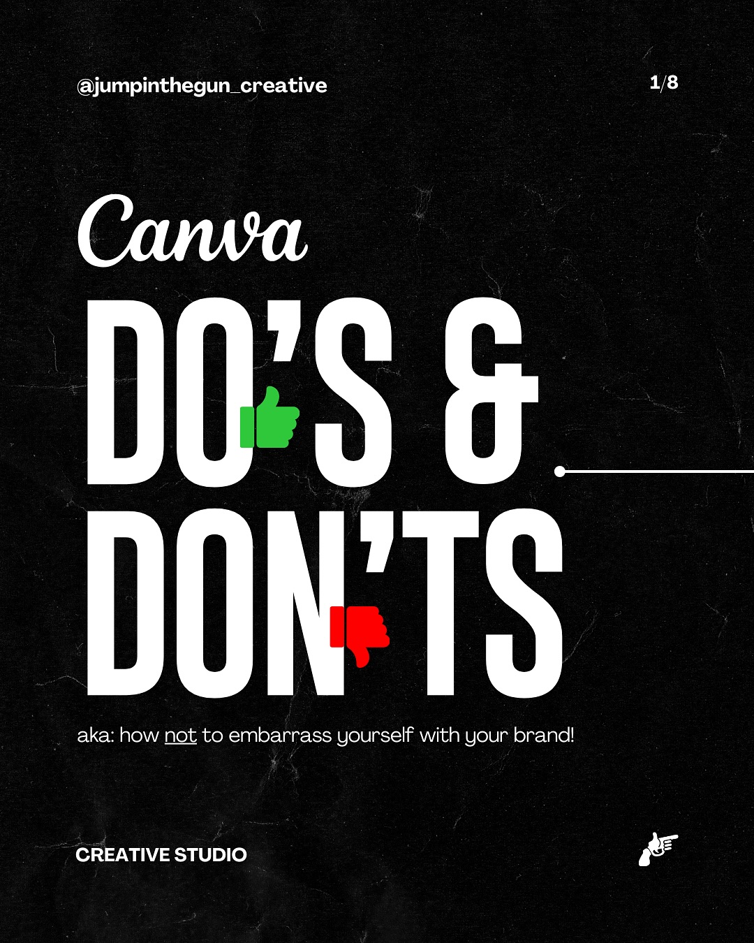 ✅ DO let Canva support your brand.
It’s like having scissors - helpful, but you still need someone who knows how to cut the pattern.
🚫 DON’T confuse ease with expertise.
Just because you can design on Canva doesn’t mean you should. There’s a difference between a brand that works and a brand that wows.
Canva’s a tool. Designers are the tailors.
If you want your brand to fit, flatter, and last, don’t DIY the stuff that needs craftsmanship.
💾 Save this for later - because your cousin’s Canva creations are not the blueprint for brand success.
#JTG #JumpintheGun #CanvaTips #DesignDoDont #CreativeTeamMagic #BrandWisely