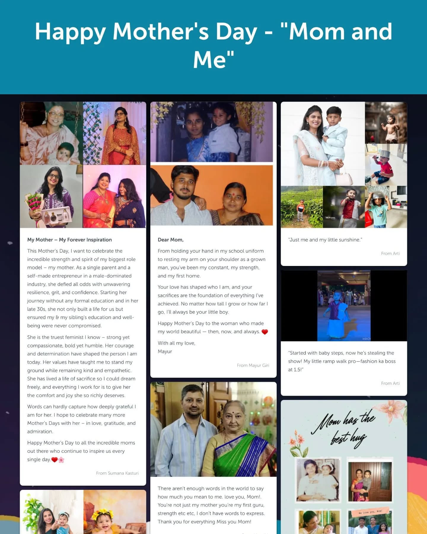 A warm thank you to everyone who shared a piece of their heart with us during Touchcore's Mother's Day "Mom & Me" Celebration.
From cherished memories to touching tributes, your stories brought emotion, laughter, and warmth to our community. Taking a few minutes to reflect on what it means to have-or to be-a mother is powerful. Motherhood is about creating, nurturing, and guiding life with strength, patience, and unconditional love.
We hope this small initiative gave you a moment to pause, appreciate, and reconnect with the meaningful bonds that shape who we are.
To everyone who participated-and to those who celebrated quietly in their own way-thank you for making it special.
Congratulations to Mayur Giri @mr.giri_mayur_1711 , for our contest winner!