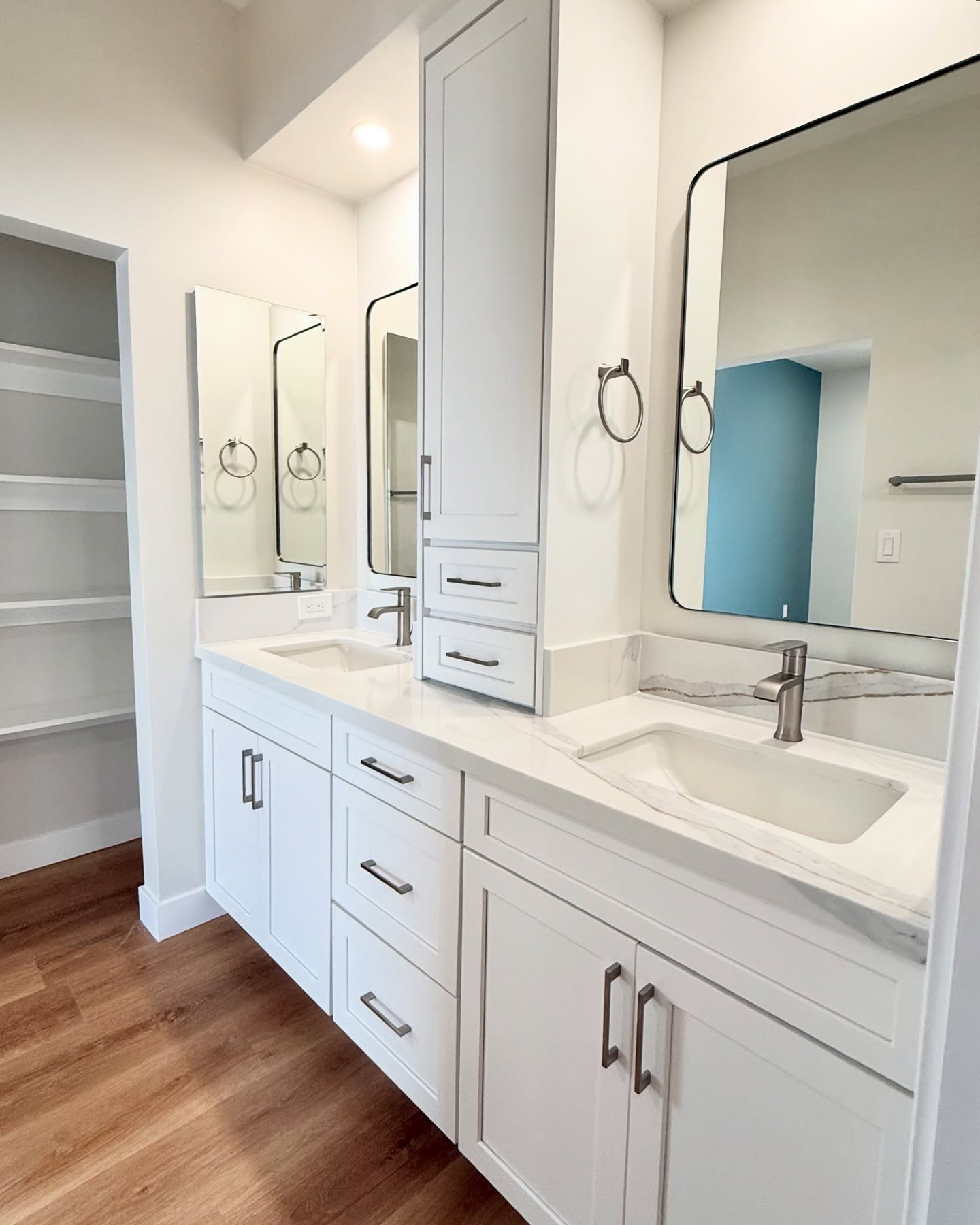 Fresh, functional, and fully transformed.
This bath remodel features a double-sink vanity with center drawers, plus a tall tower with even more drawer space and a cabinet to keep bathroom essentials out of sight ✨
From vision to reality 🤩Swipe to see the before & after! —>
What do you think? We’d love to hear your thoughts 💭— drop a comment below!
#BathroomRemodel #beforeandafterresults #remodelingbathroom #SanDiegoRemodel #HomeRenovation #RemodelingContractor #InteriorDesign #BathroomDesign #ContractorLife #SDHomes #SoCalLiving #ModernBathroom #RenovationInspo #Davanna #DavannaStudio #homebuilderlife #constructionlife #renovationlife #kitchenandbathdesigner #kitchenandbathdesign #californiadesign #sandiegodesign #remodelingideas #remodelingkitchen #designtips
