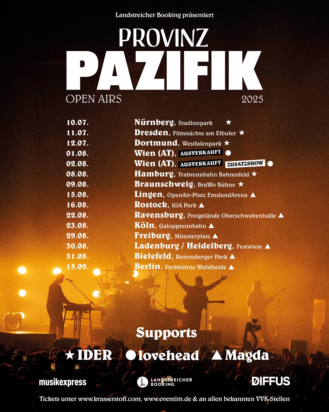 🎉 PROVINZ – Live in Köln! 🎉
Am 23.08.2025 rocken @provinzband die Bühne in der Domstadt – und wir von Livemodus freuen uns riesig, dass @magdaszimmer den Abend als Support eröffnen wird! 🔥
Seid dabei, wenn Magda mit ihren Tracks die Open Air Bühne anheizt und Provinz anschließend ihre Hits live zum Besten geben. 🎶
📍 Ort: Köln
🕖 Einlass: 19:00 Uhr
🎟 Tickets & Infos: www.eventim.de/provinz
Markiert eure Konzert-Buddies und sichert euch jetzt eure Plätze! 👇
#ProvinzLive #MagdaSupport #Livemodus #KonzertKöln #SupportAct #LiveMusic